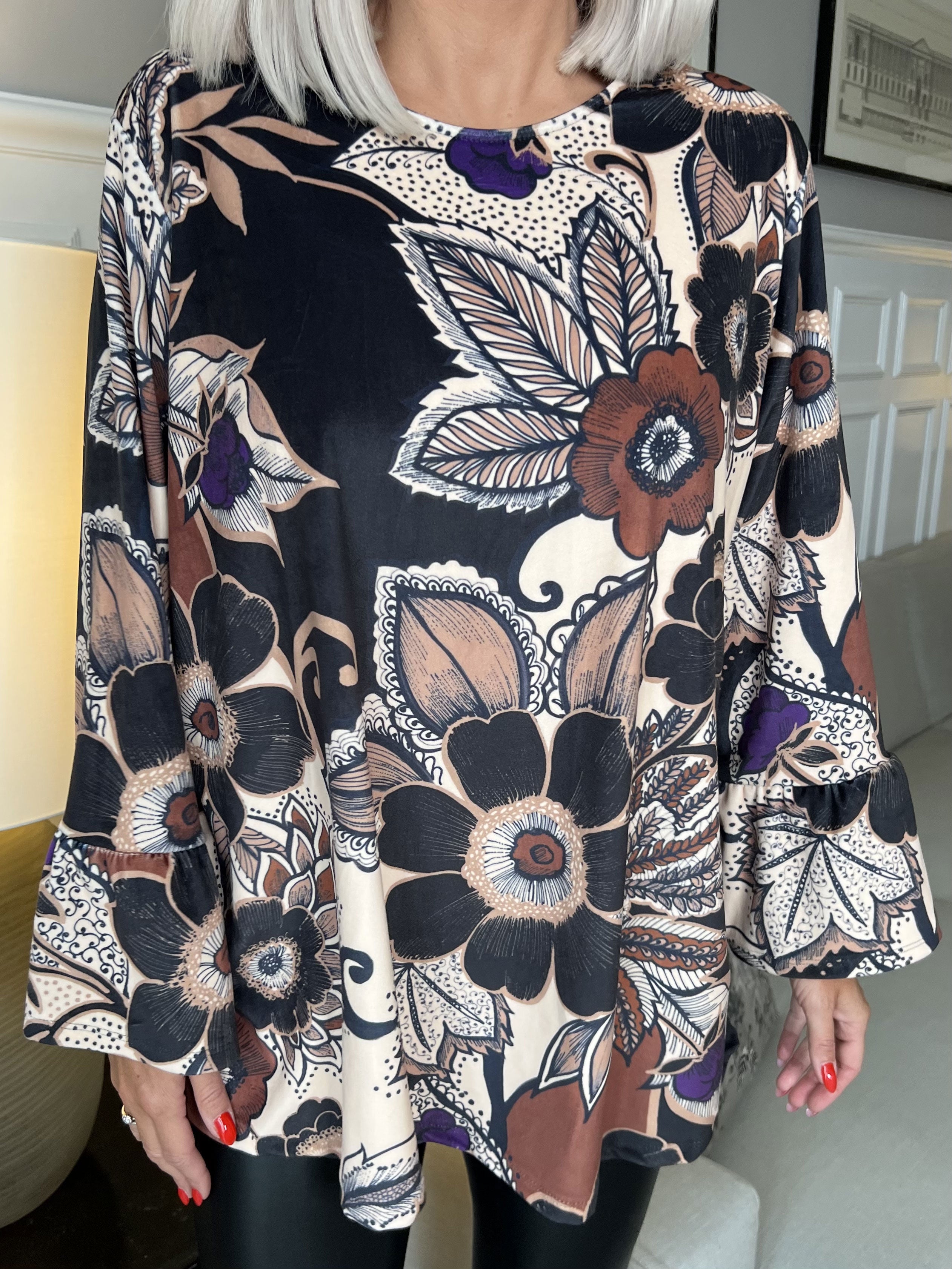 Romana - Blød bluse med mønster