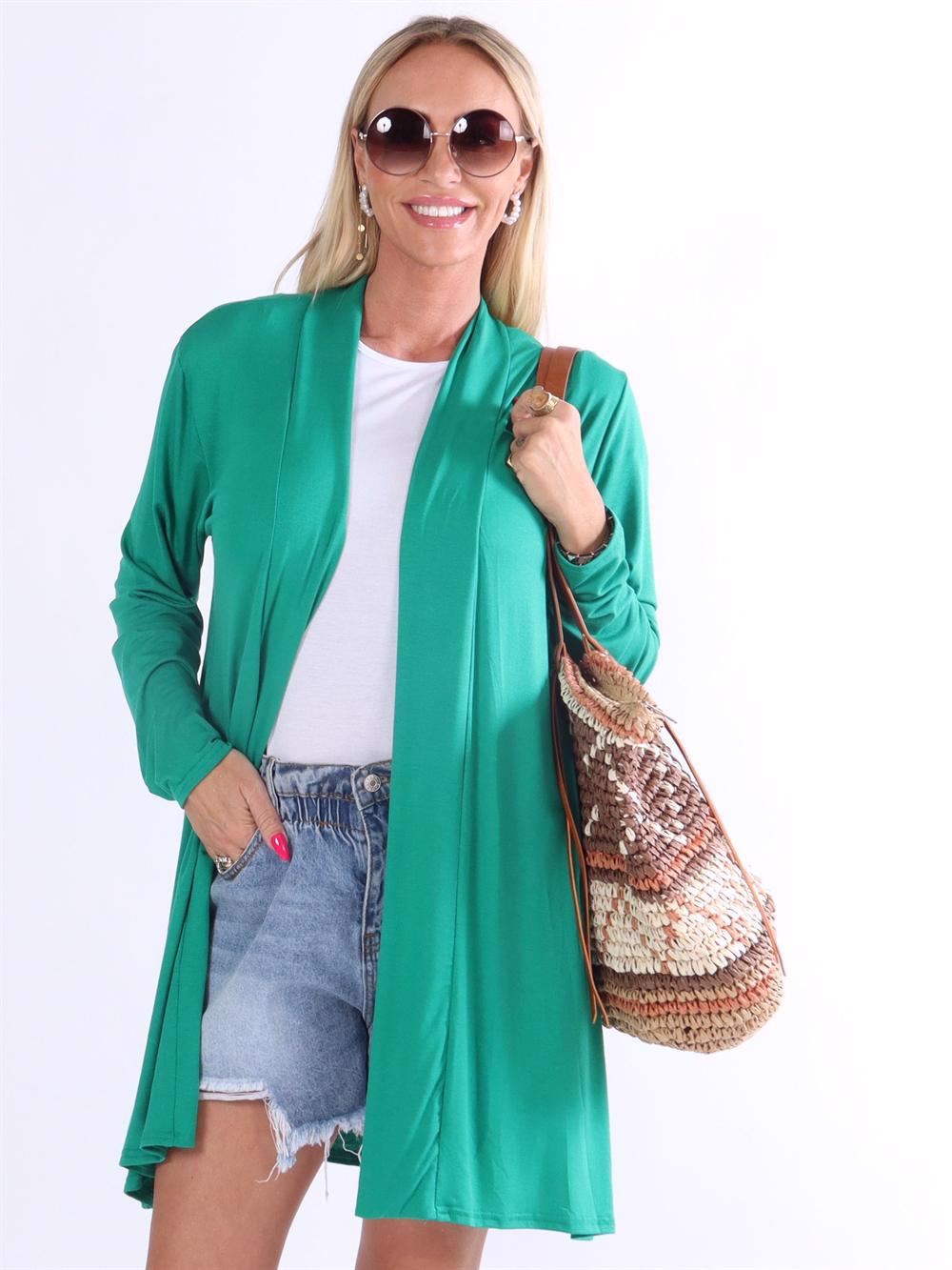 Rosa - Basis cardigan i jersey stof (bestseller)