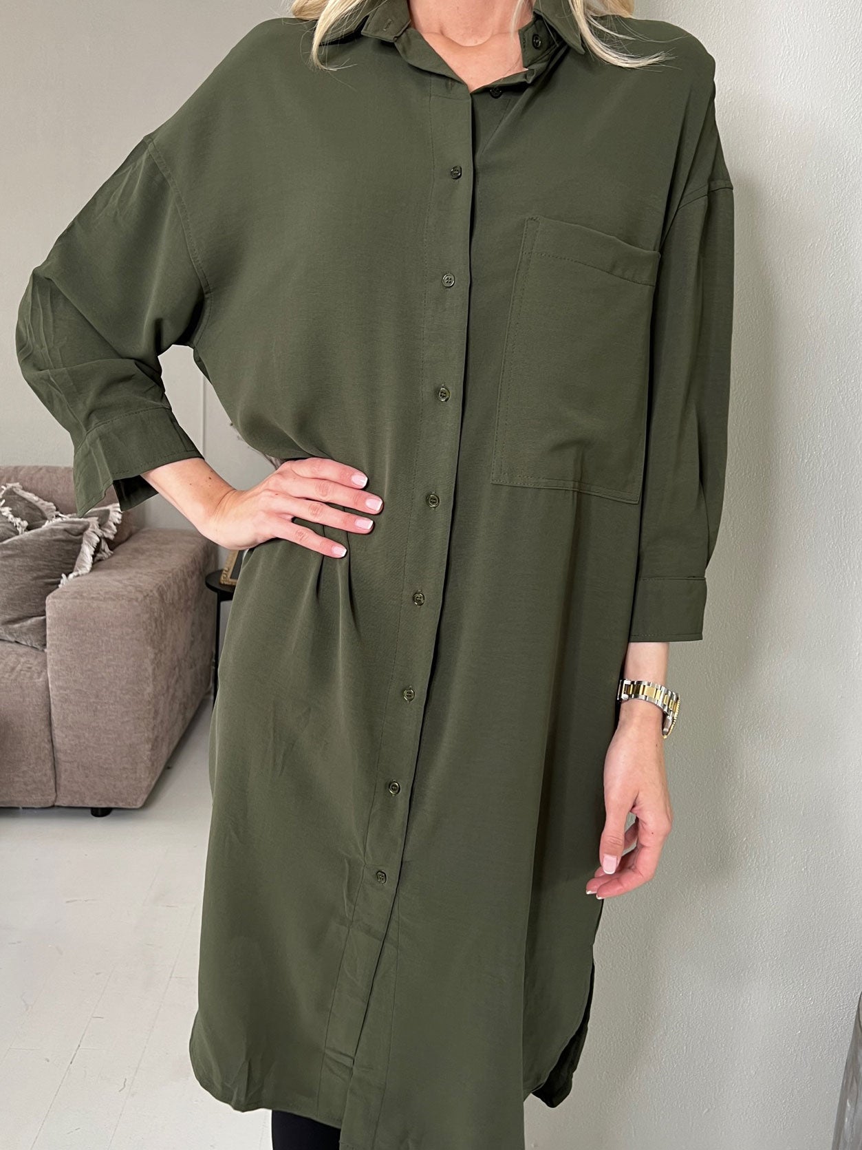 Rosario - Lang skjortekjole i løs pasform