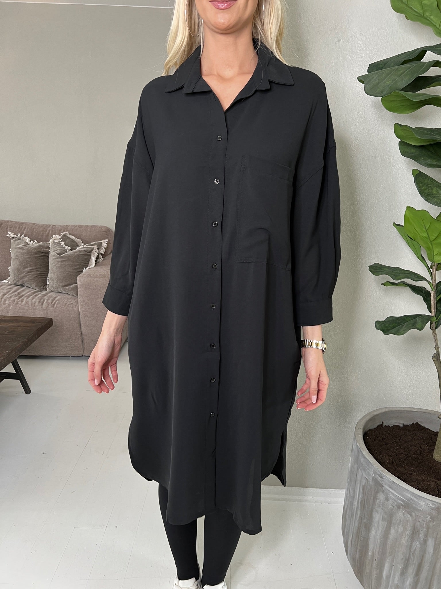 Rosario - Lang skjortekjole i løs pasform