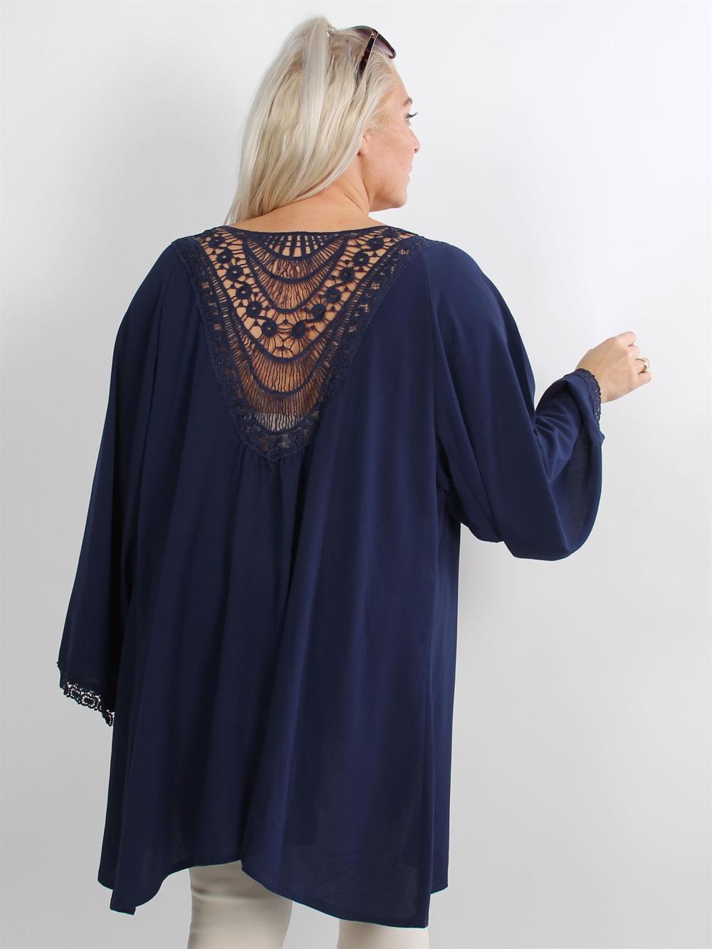 Rosine - Sort cardigan med broderi på ryggen