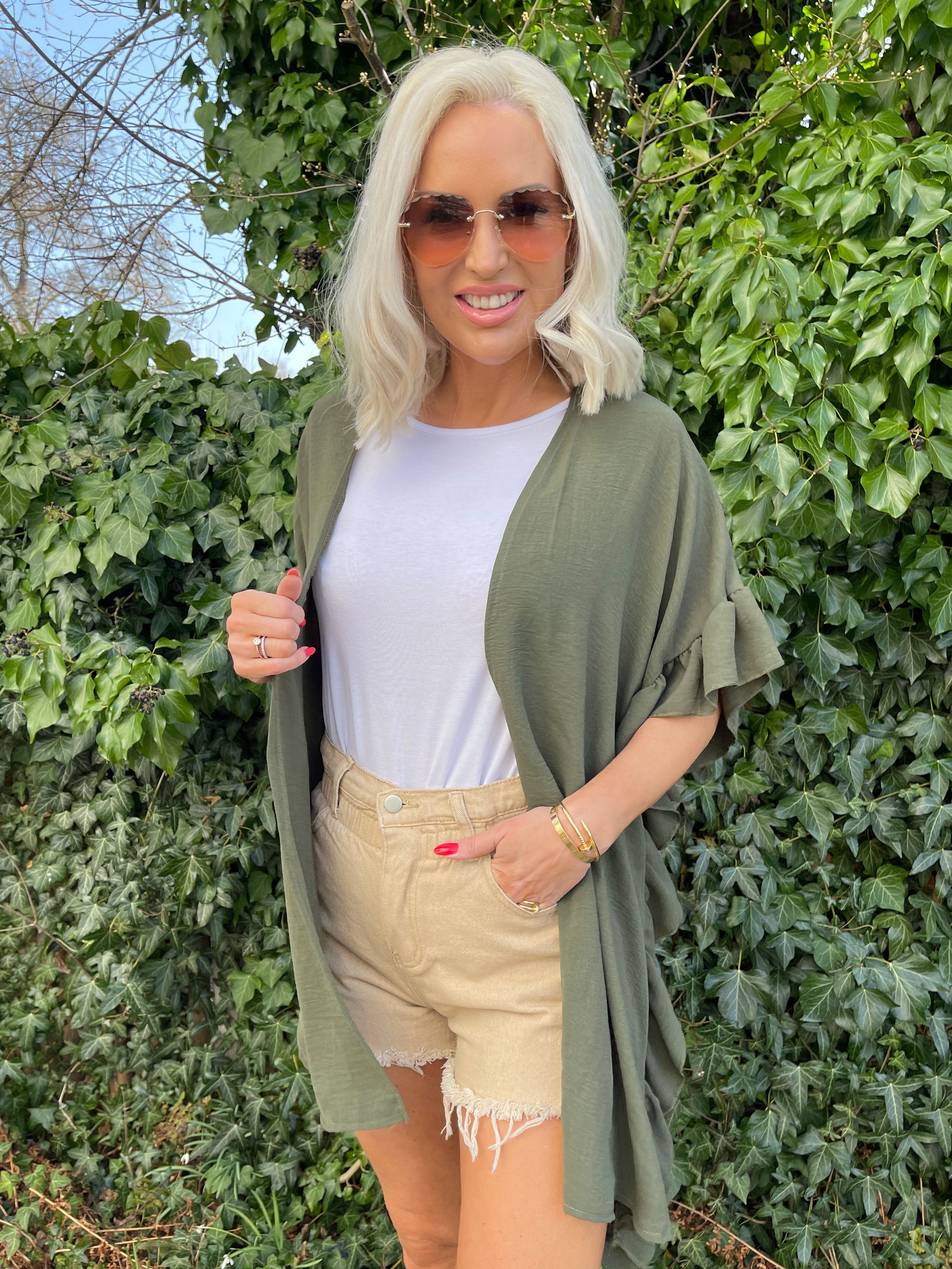 Lille - Denim shorts med elastikkant