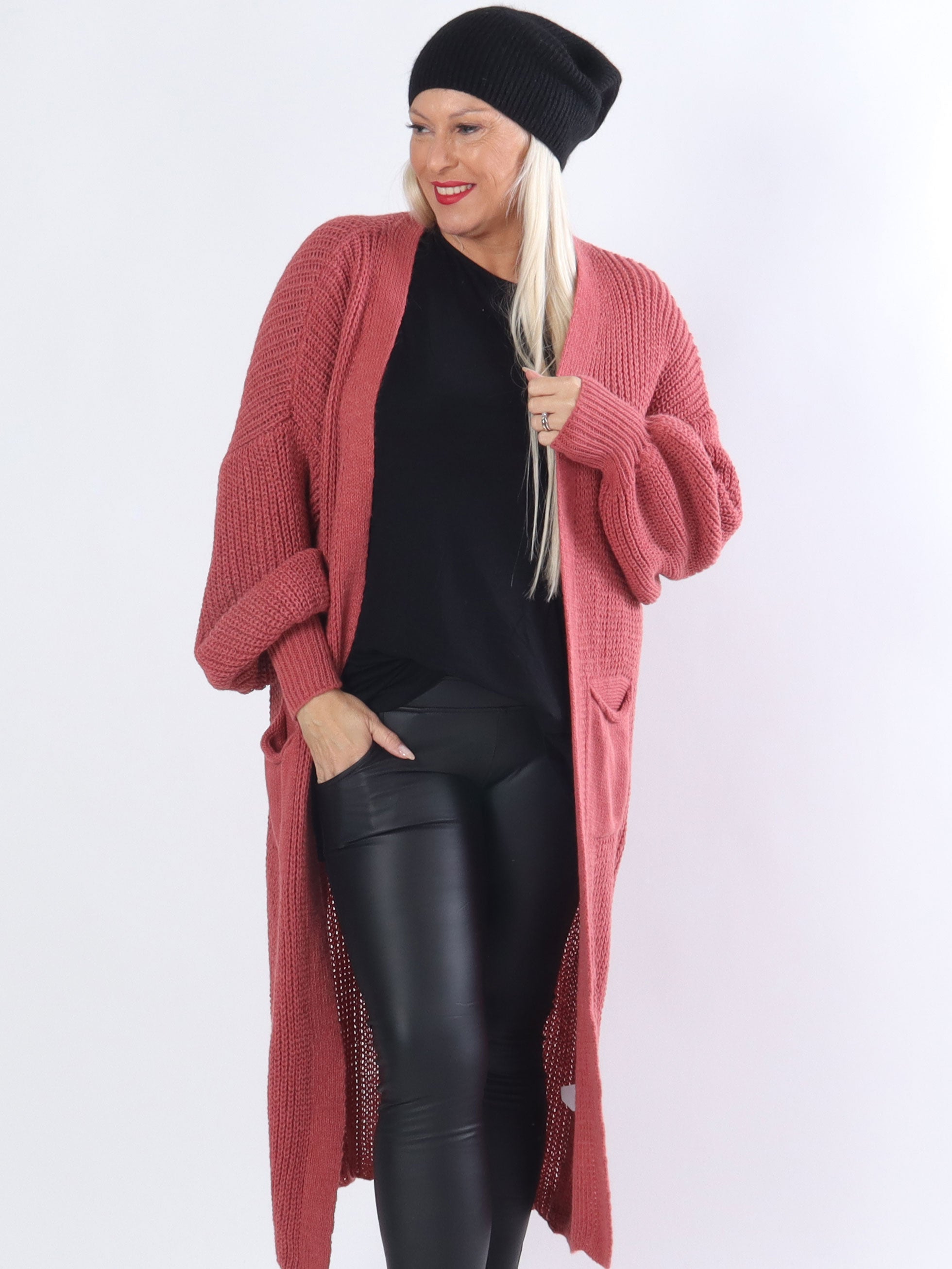 Sally - Plus size strikcardigan med fine ballonærmer