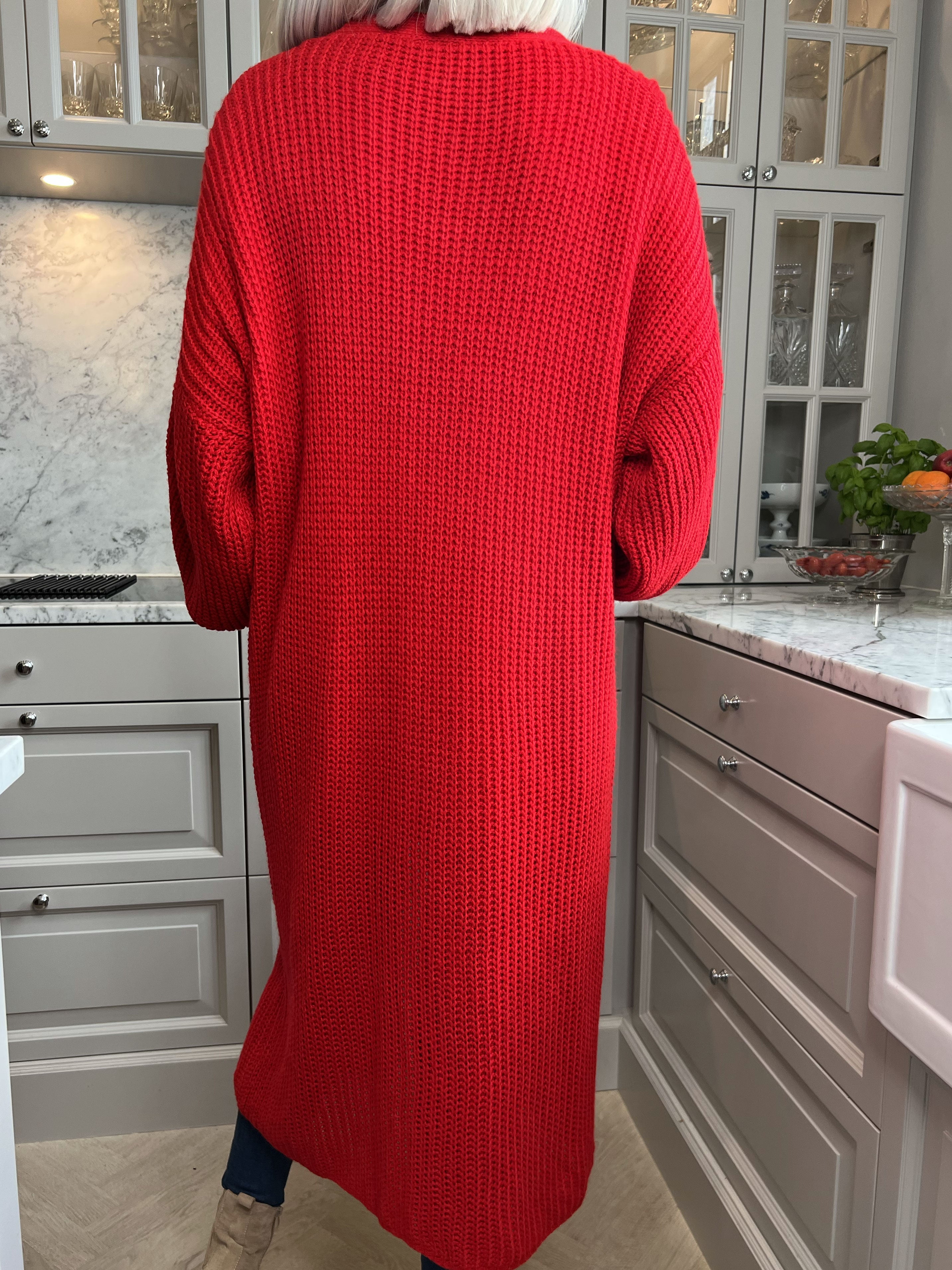 Sally - Strik cardigan med ballonærmer