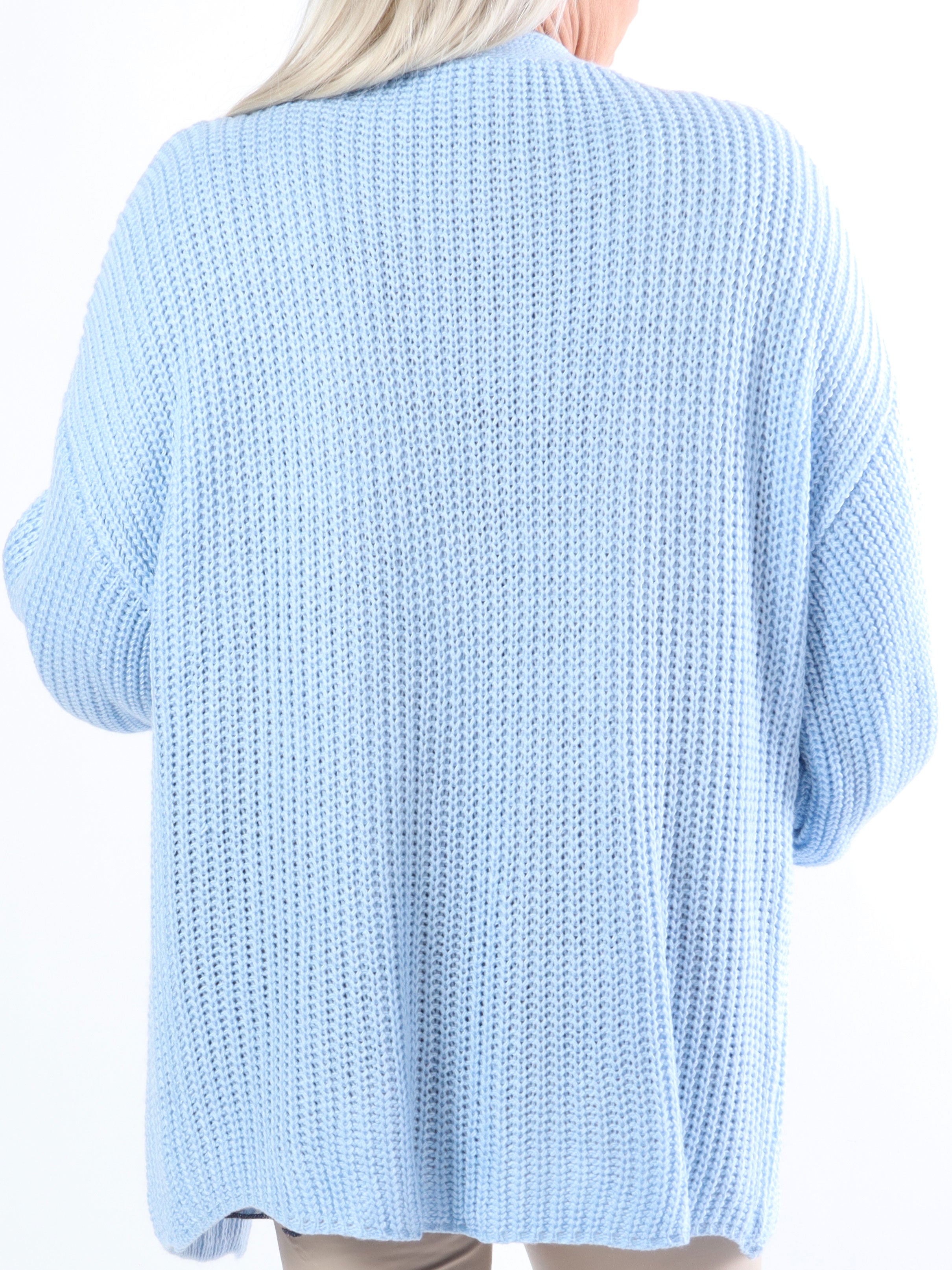 Sally Short - Sød plus size strik cardigan med ballonærmer