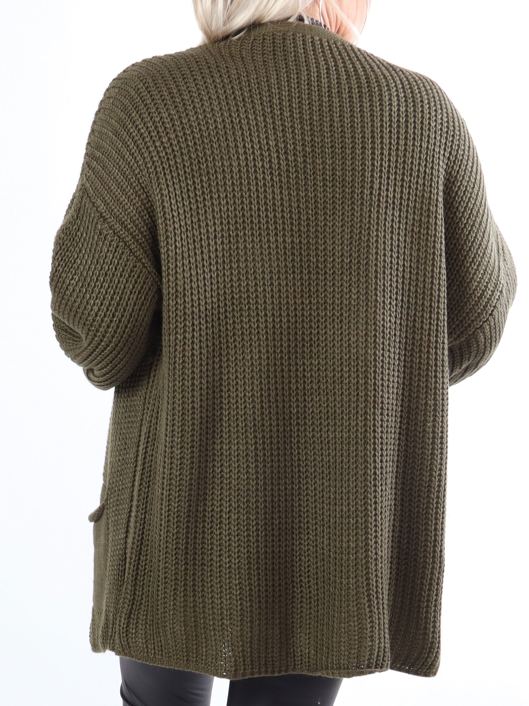 Sally Short - Sød plus size strik cardigan med ballonærmer