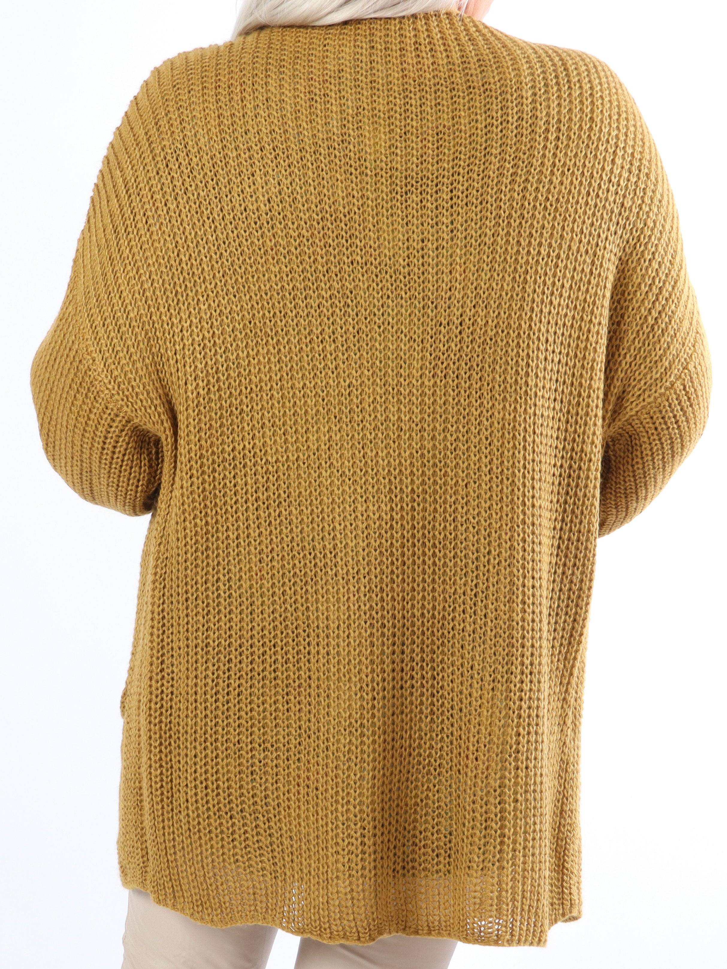 Sally Short - Sød plus size strik cardigan med ballonærmer