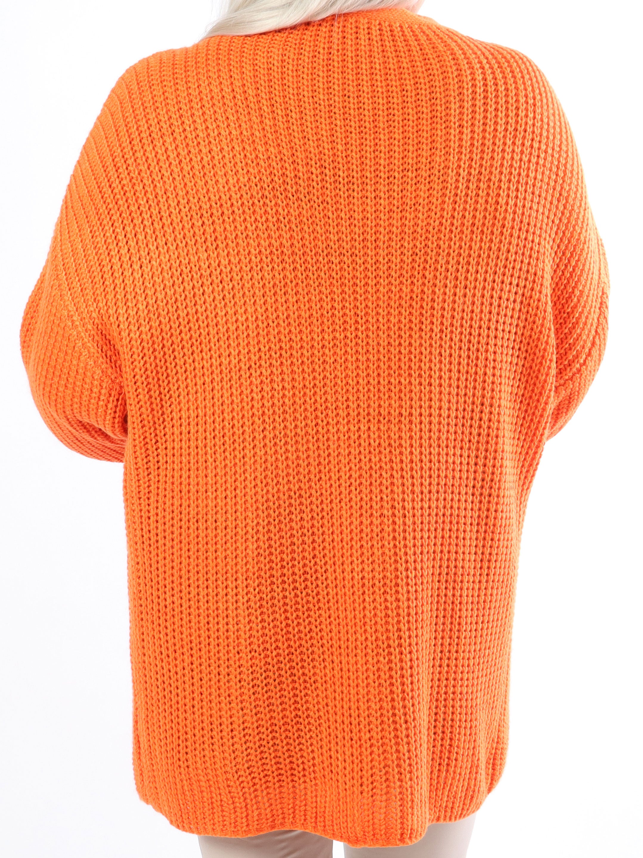 Sally Short - Sød plus size strik cardigan med ballonærmer