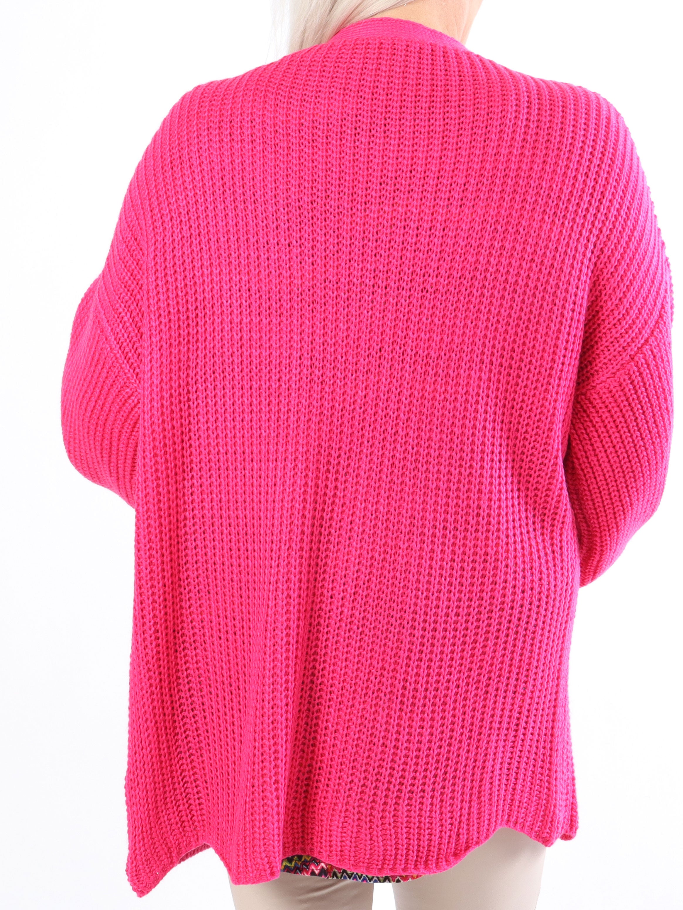 Sally Short - Sød plus size strik cardigan med ballonærmer