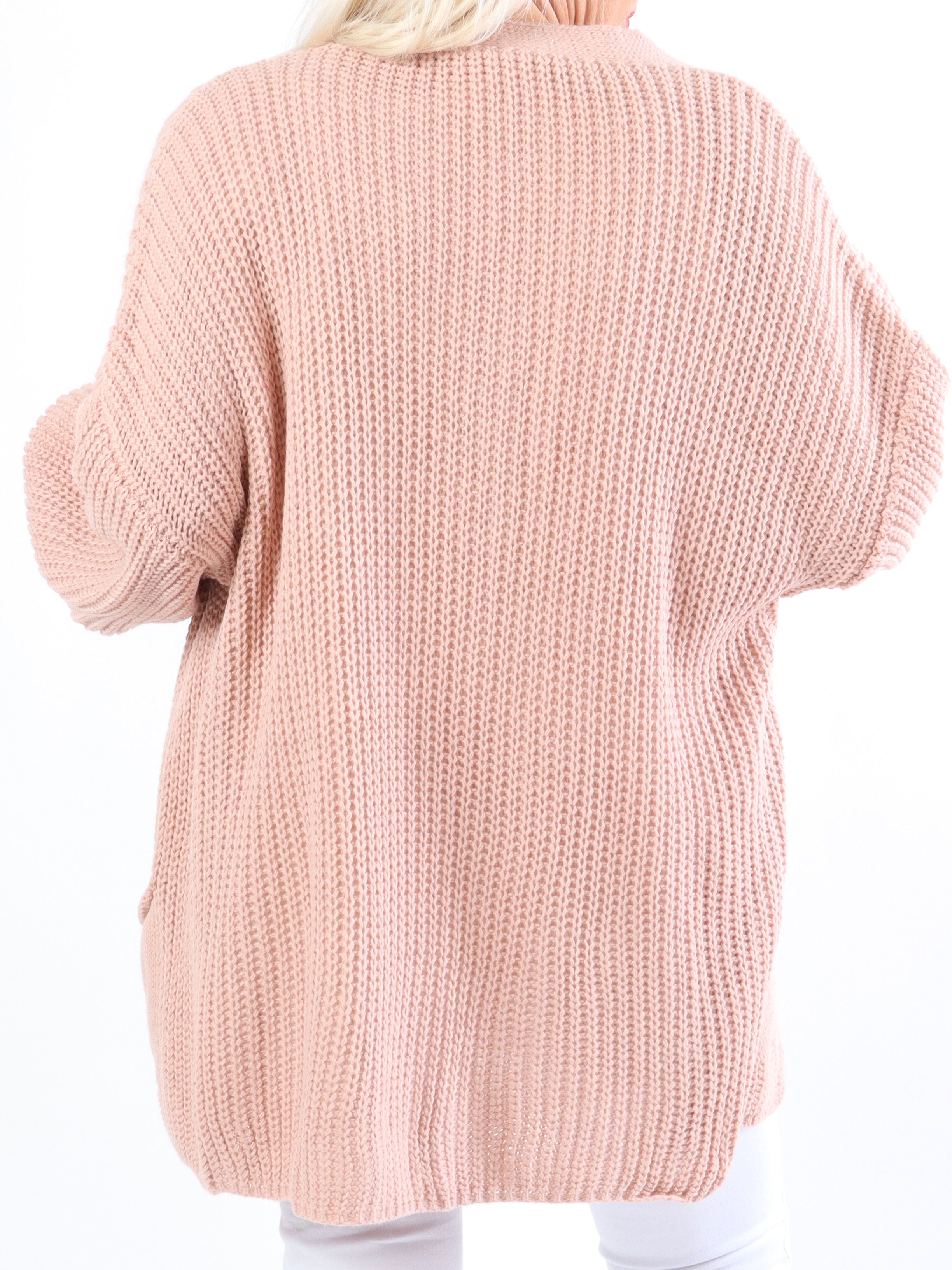 Sally Short - Sød plus size strik cardigan med ballonærmer