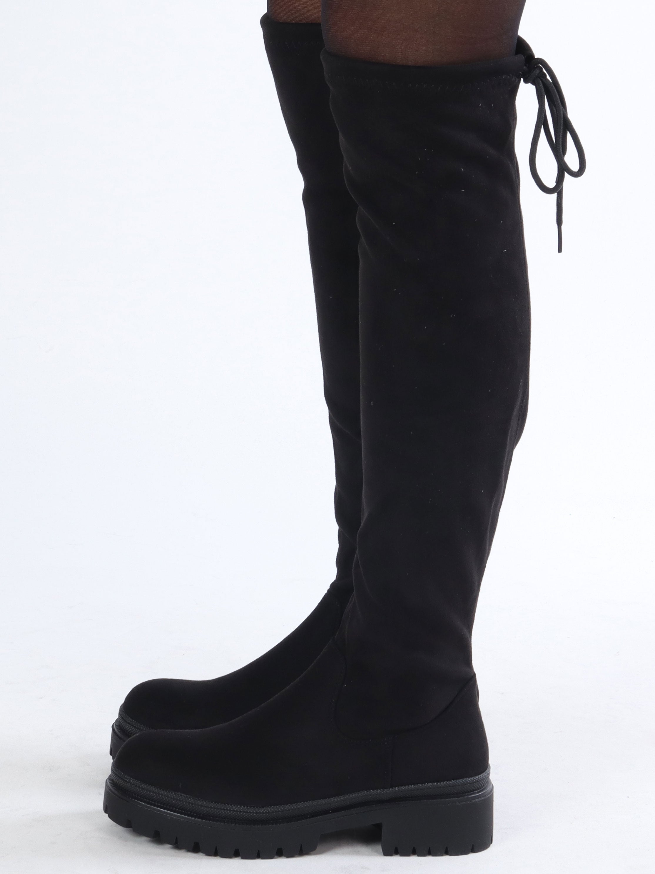 Salma - Overknee støvler i ruskindslook