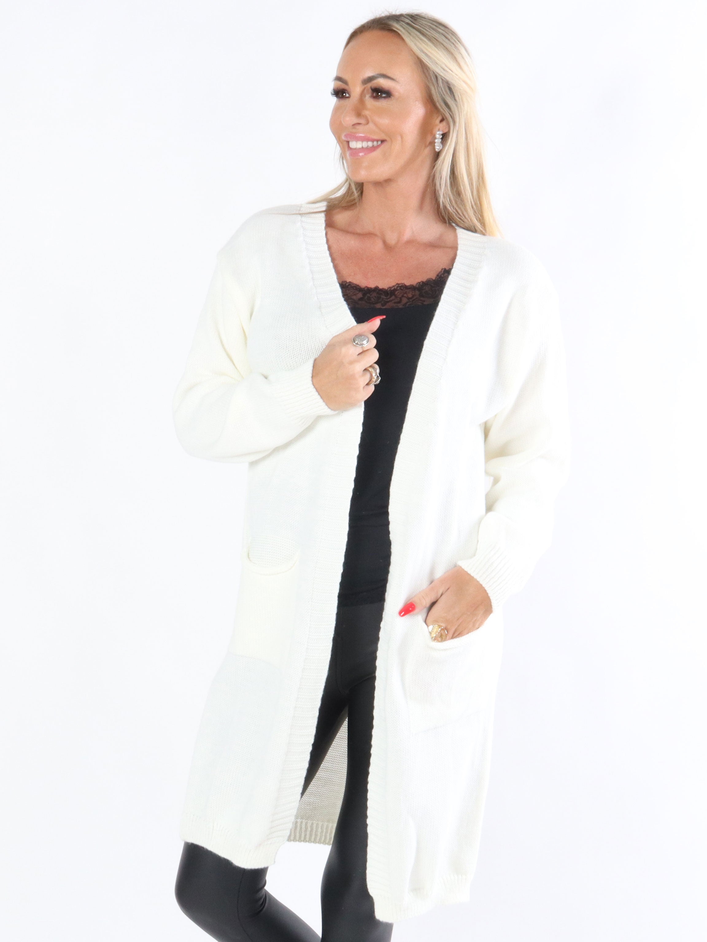 Sara - Lang strikcardigan