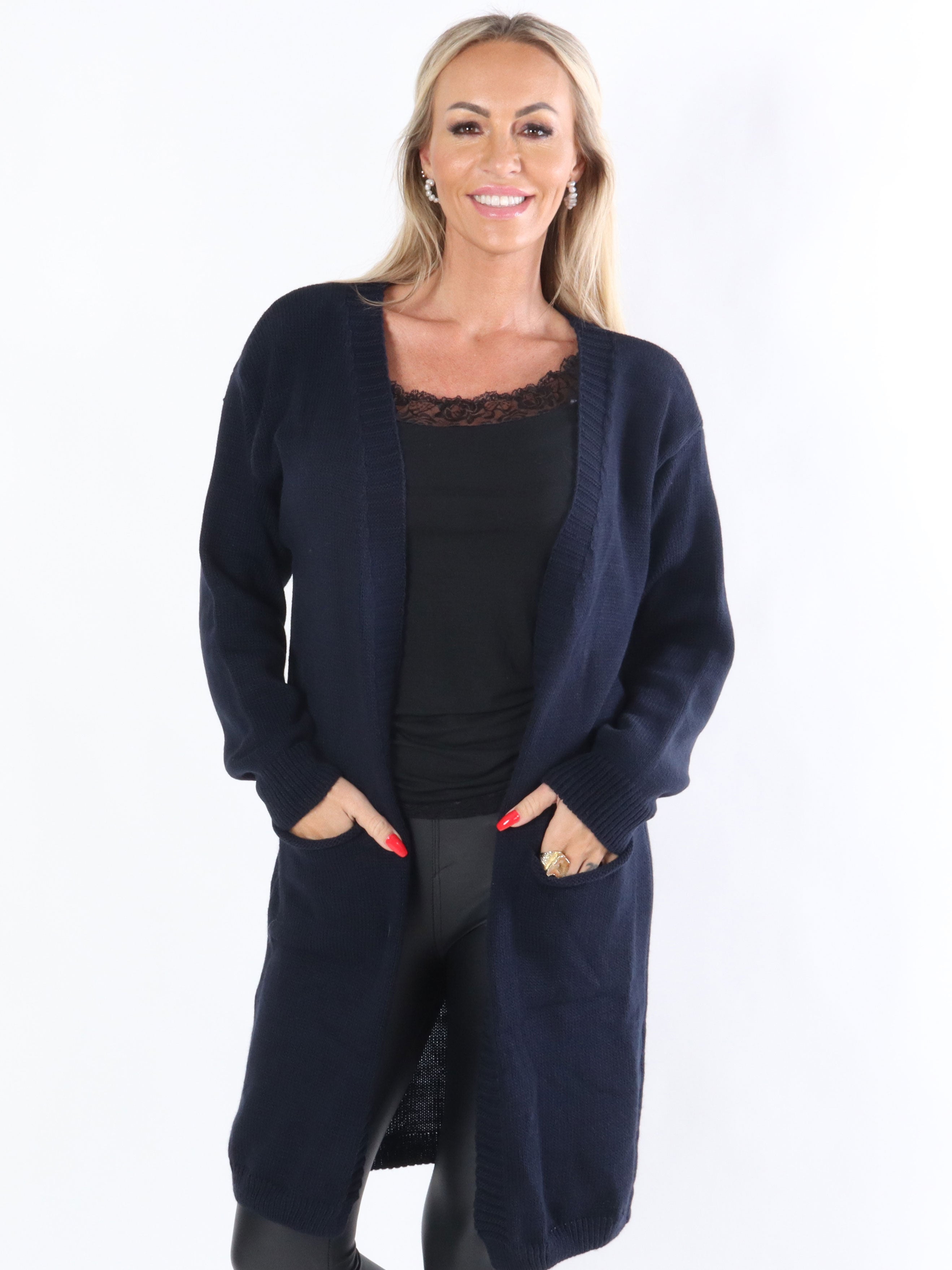 Sara - Lang strikcardigan