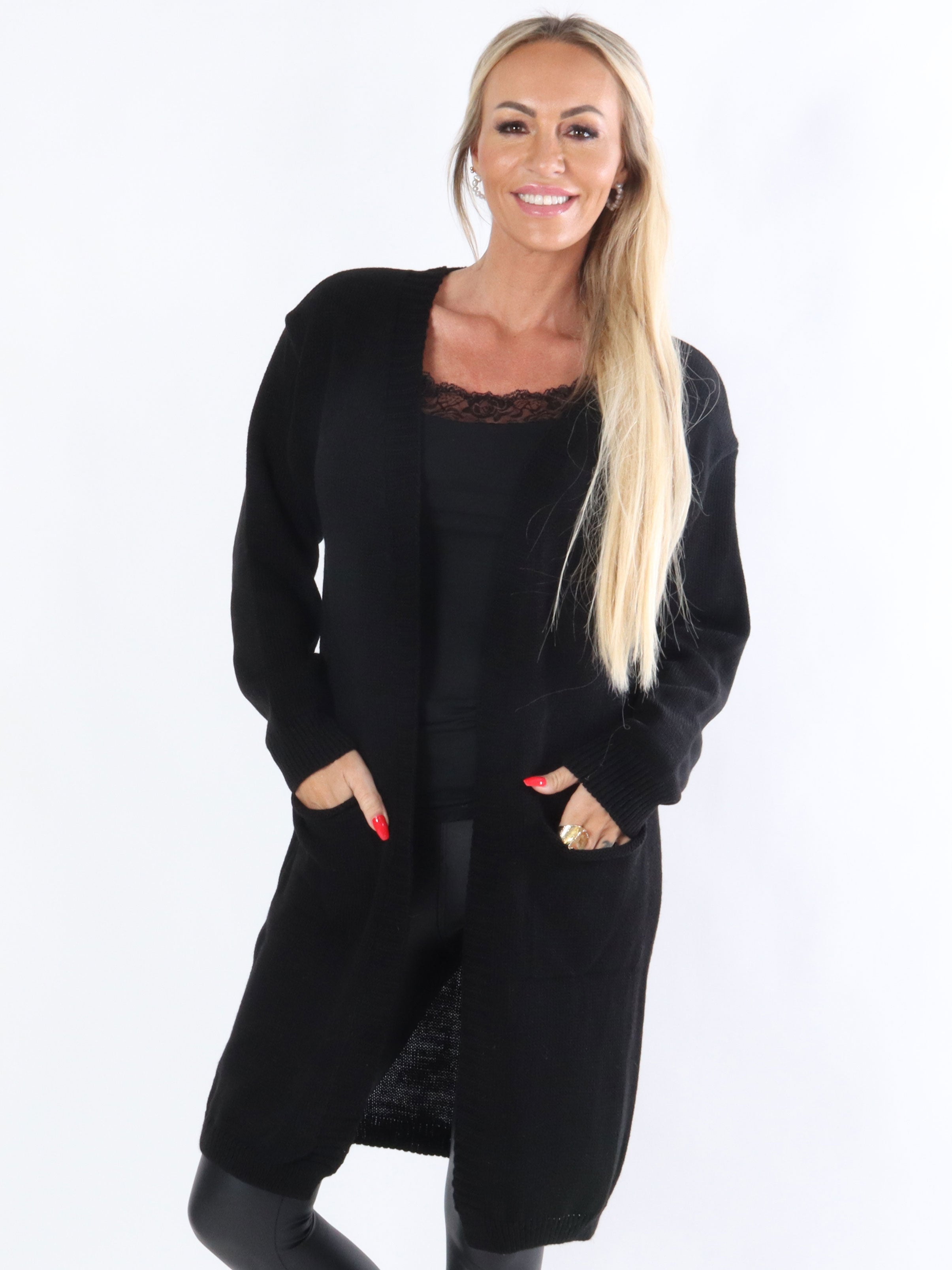 Sara - Lang strikcardigan