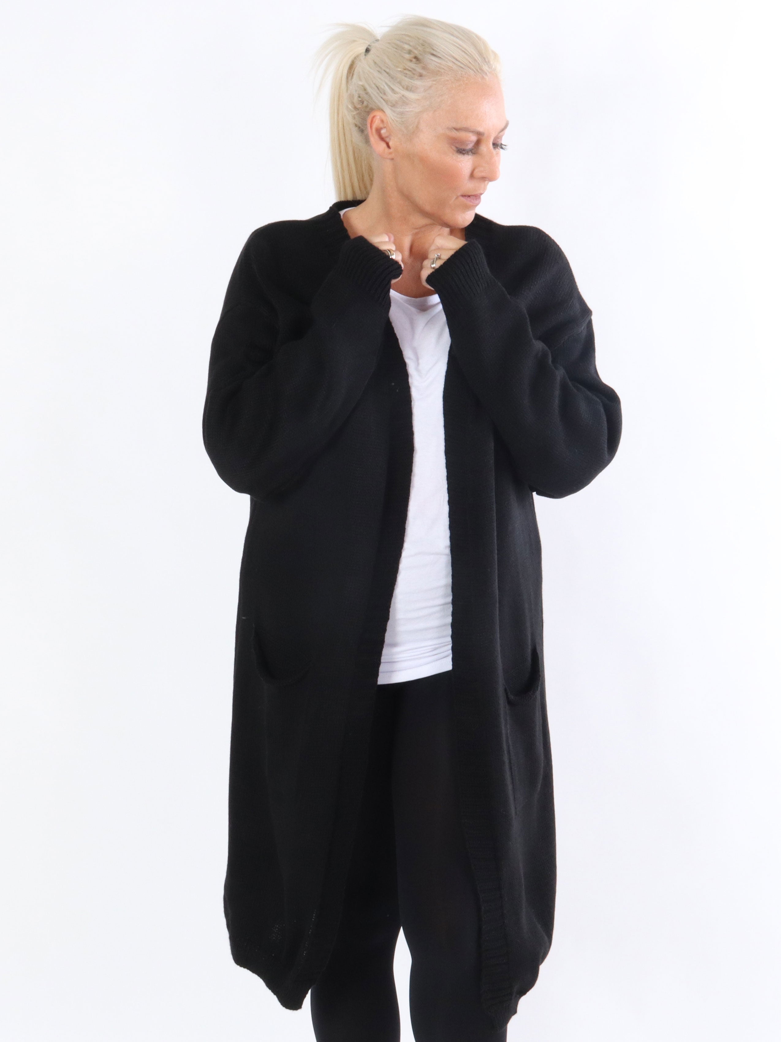 Sara - Lang strikcardigan