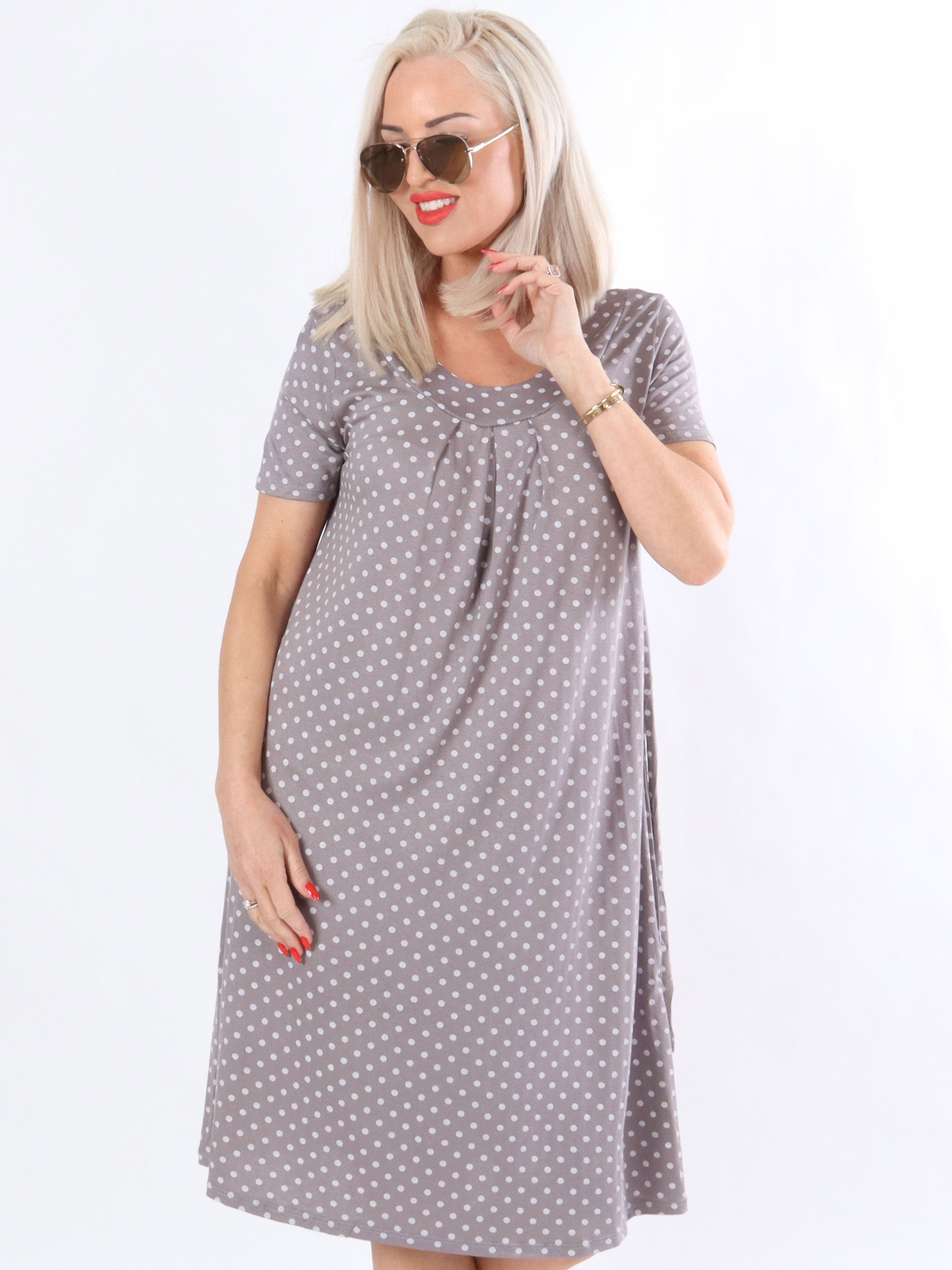 Savanna - Sort kjole med prikker og bindebånd