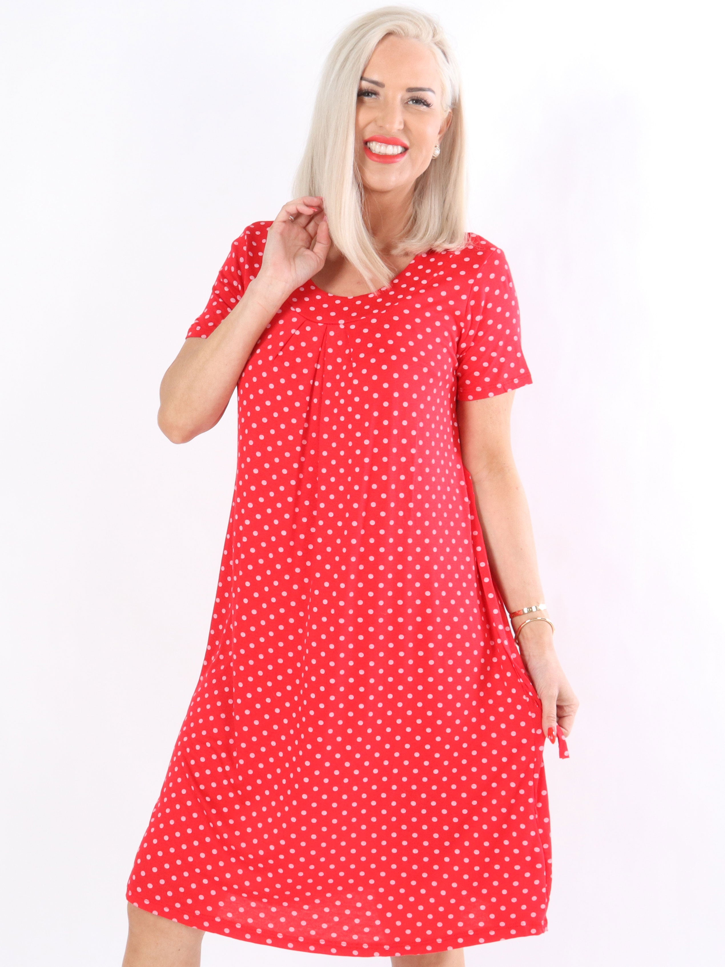 Savanna - Sort kjole med prikker og bindebånd