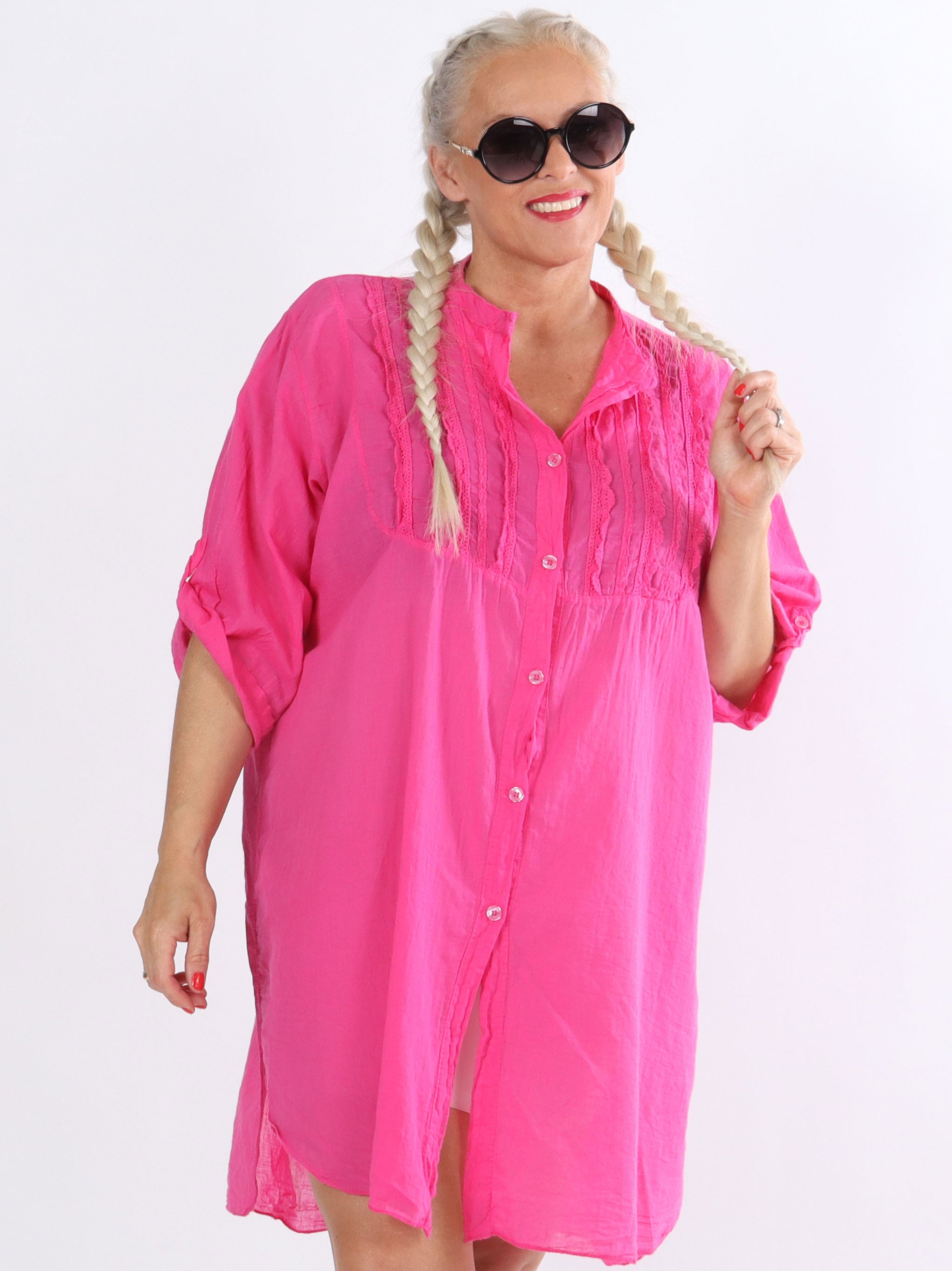 Sebina - Skjortekjole med broderinger på brystet