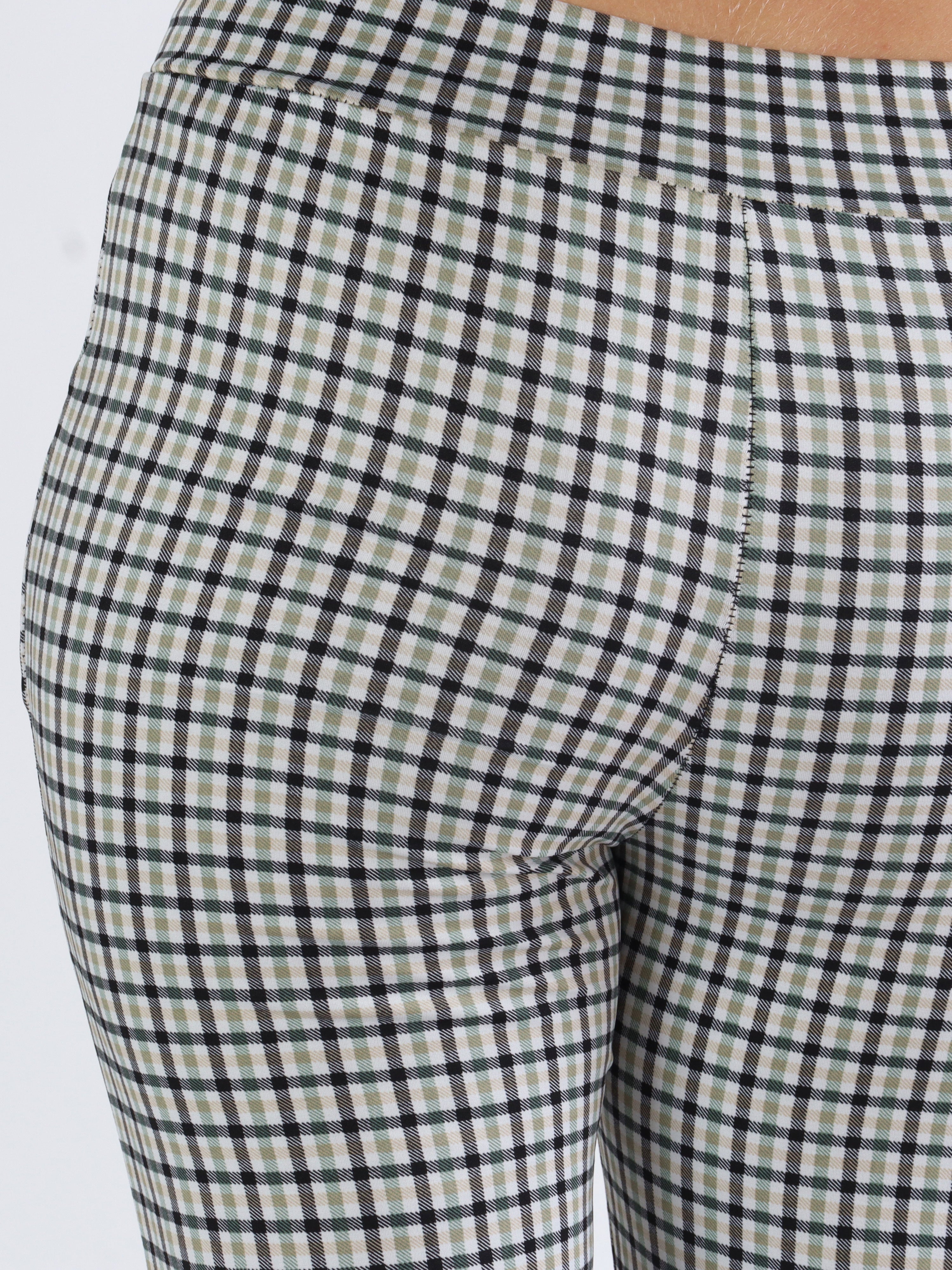 Selena - Ternede elastiske bukser med guldknapper