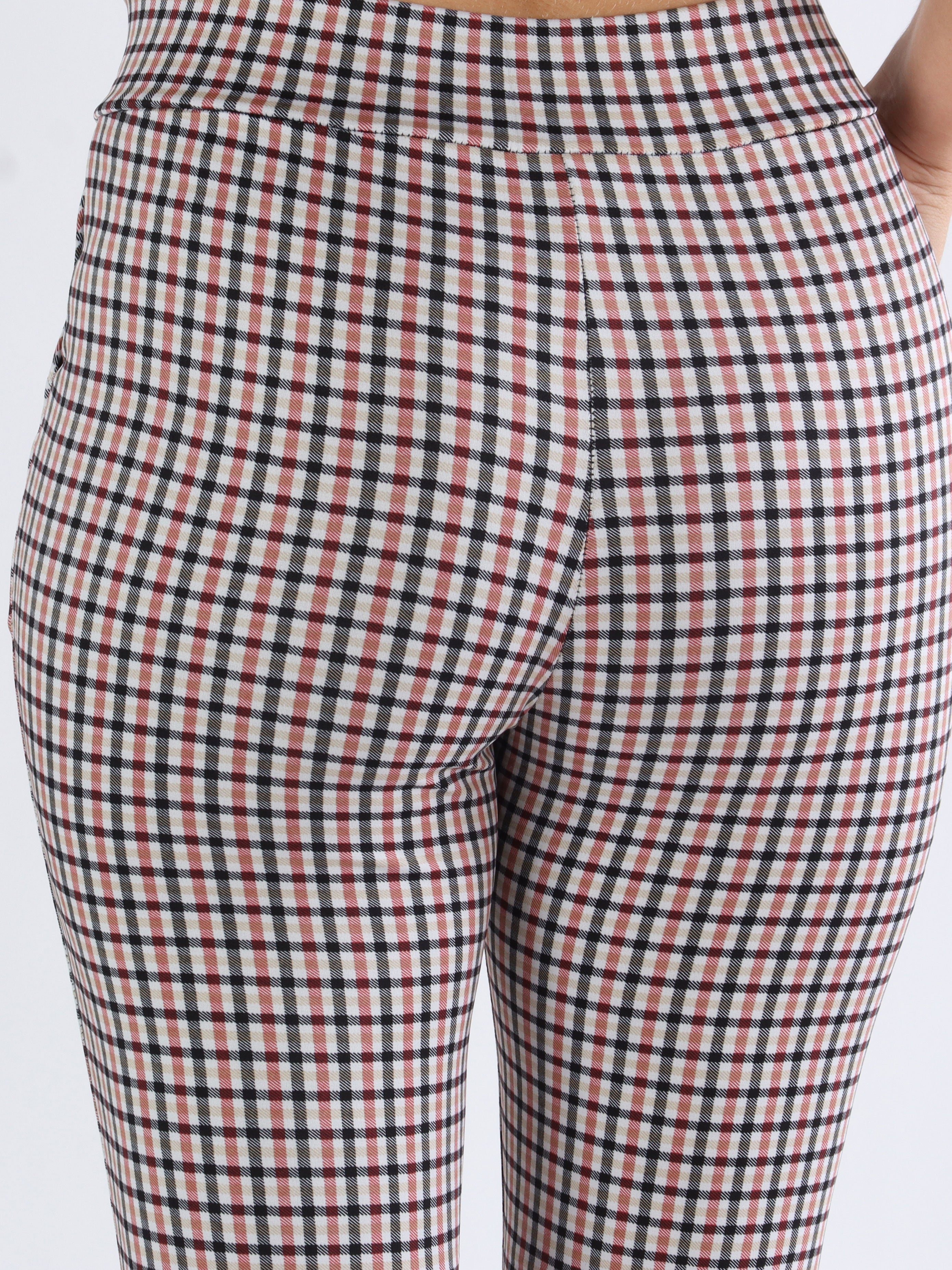 Selena - Ternede elastiske bukser med guldknapper