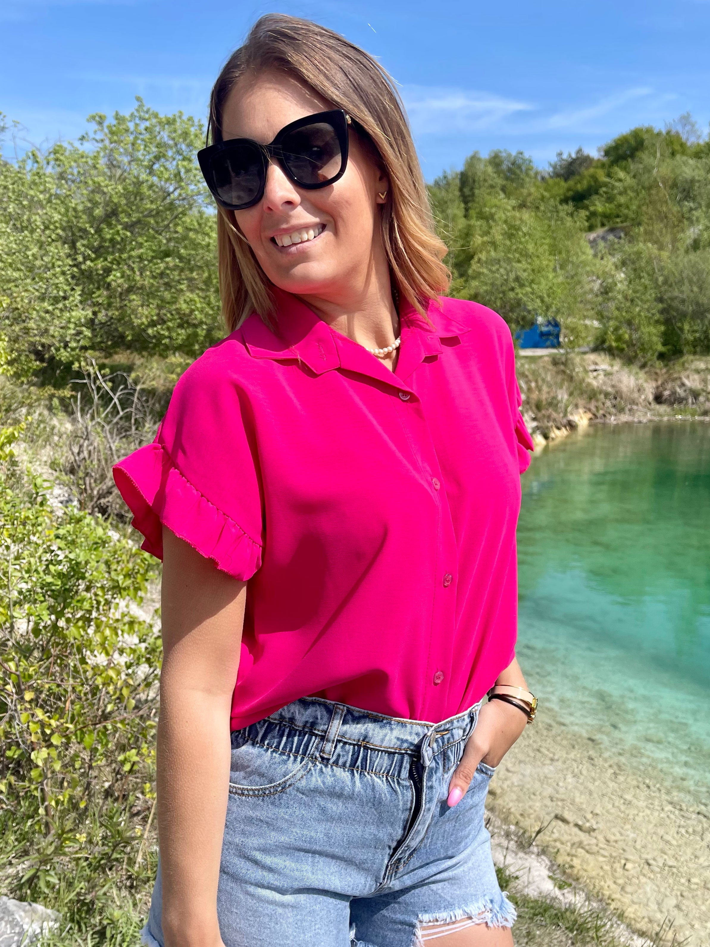 Selvina - Skjorte med søde flæseærmer