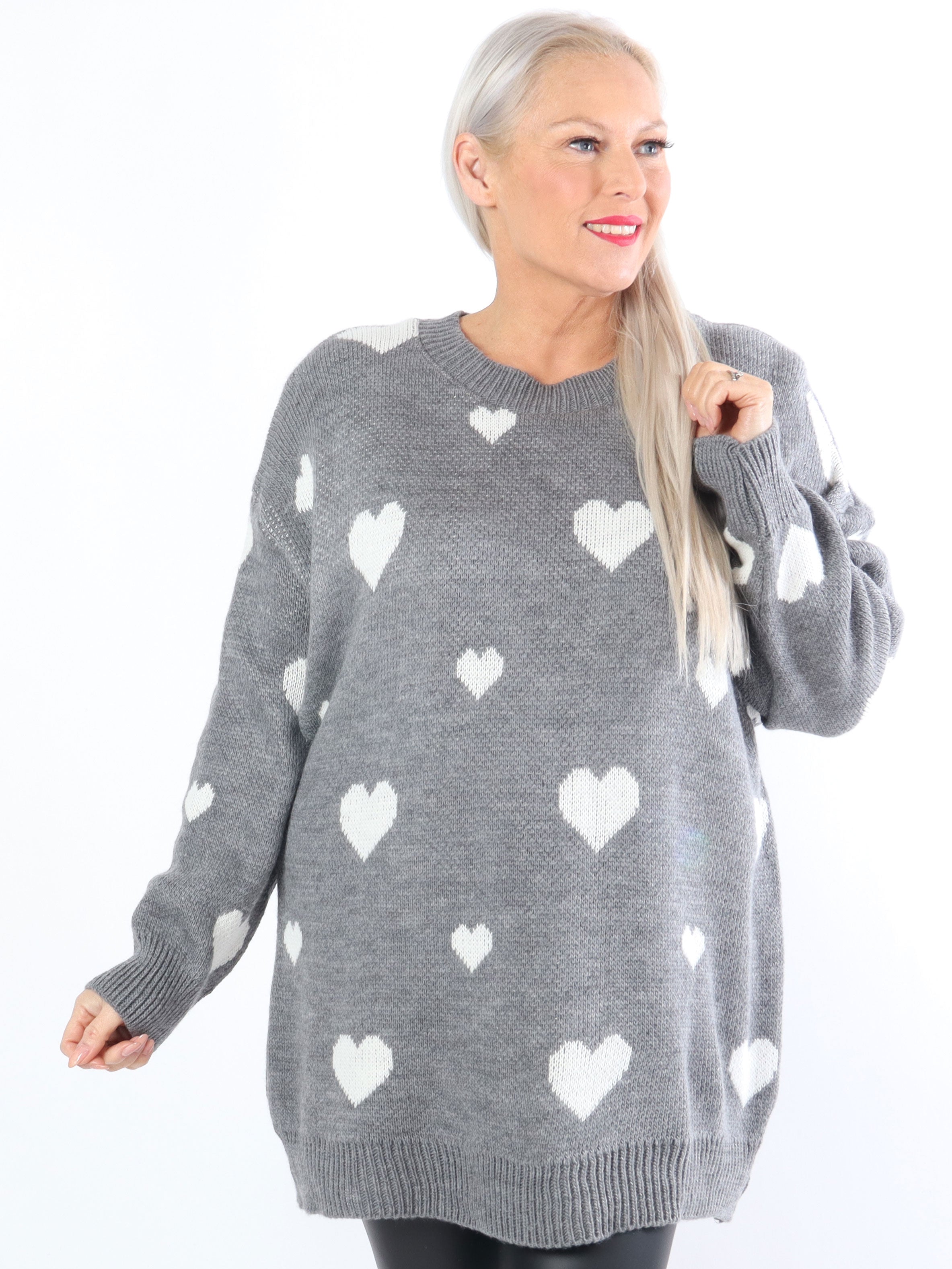 Sifine - Sød plus size strik med hjerter