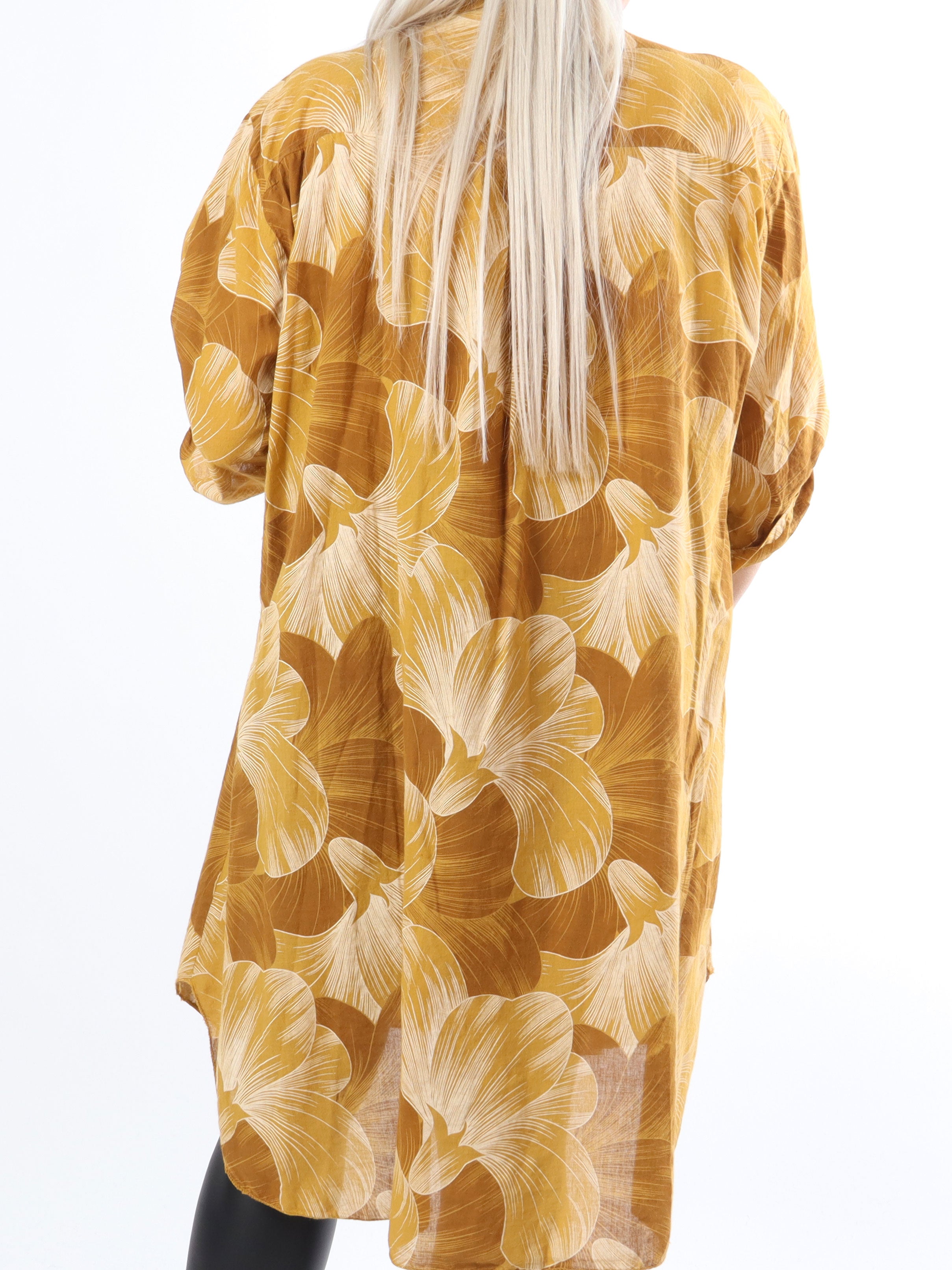 Silvana - Plus size skjorte i let mønstret stof