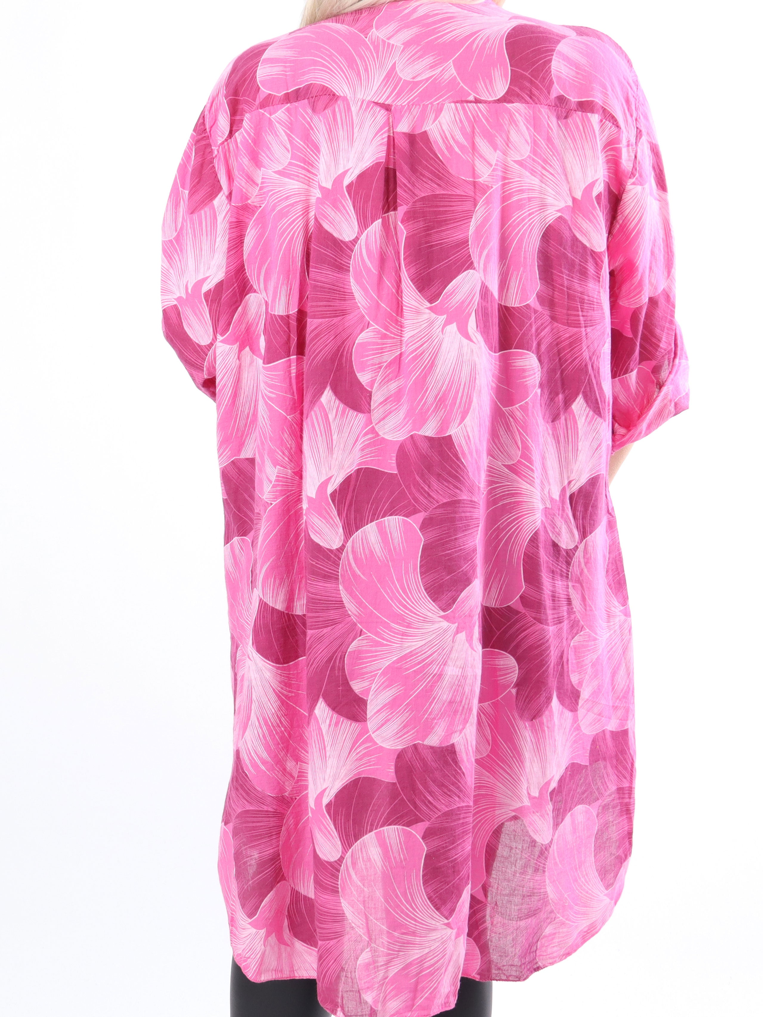 Silvana - Plus size skjorte i let mønstret stof