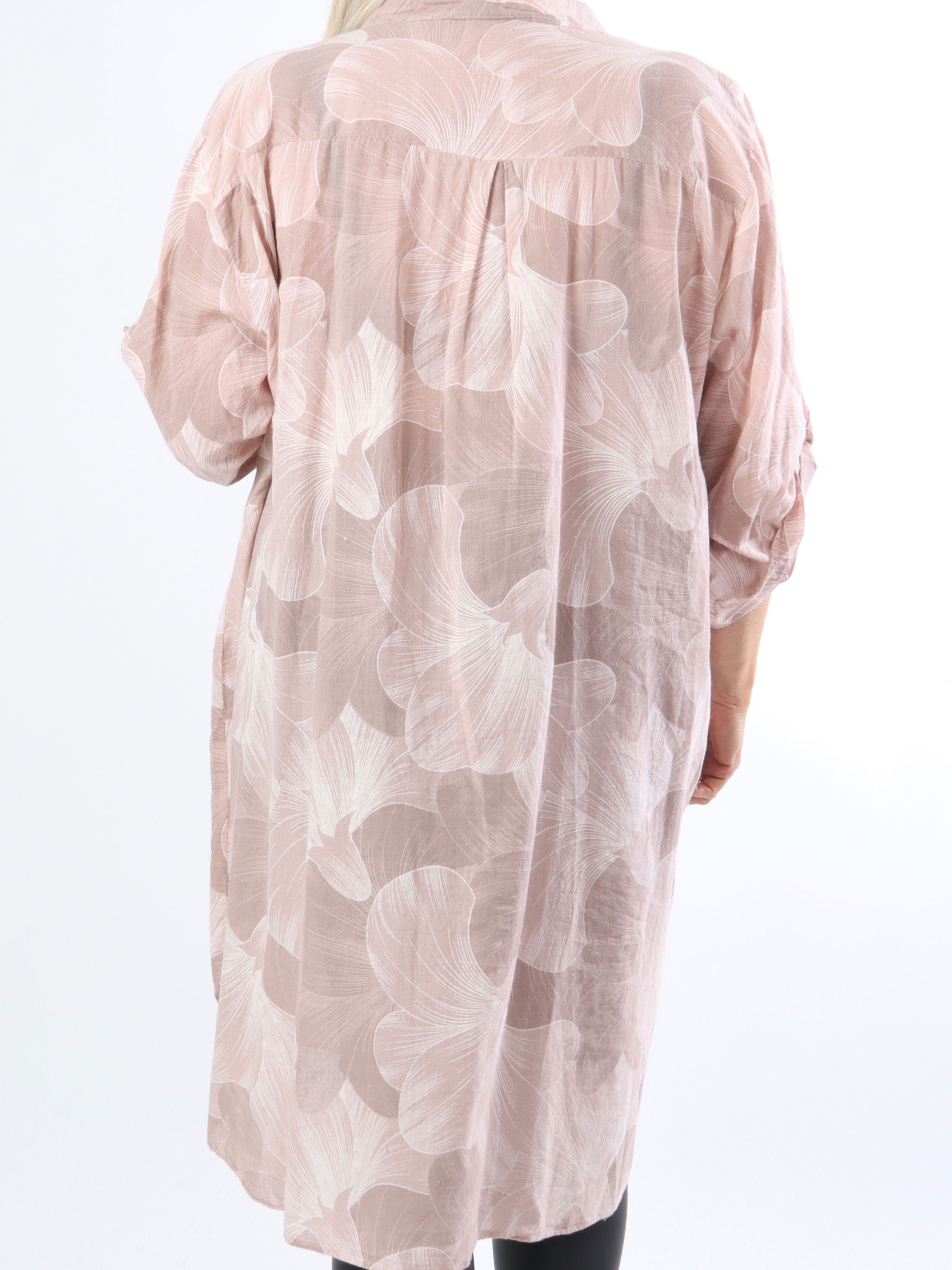 Silvana - Plus size skjorte i let mønstret stof