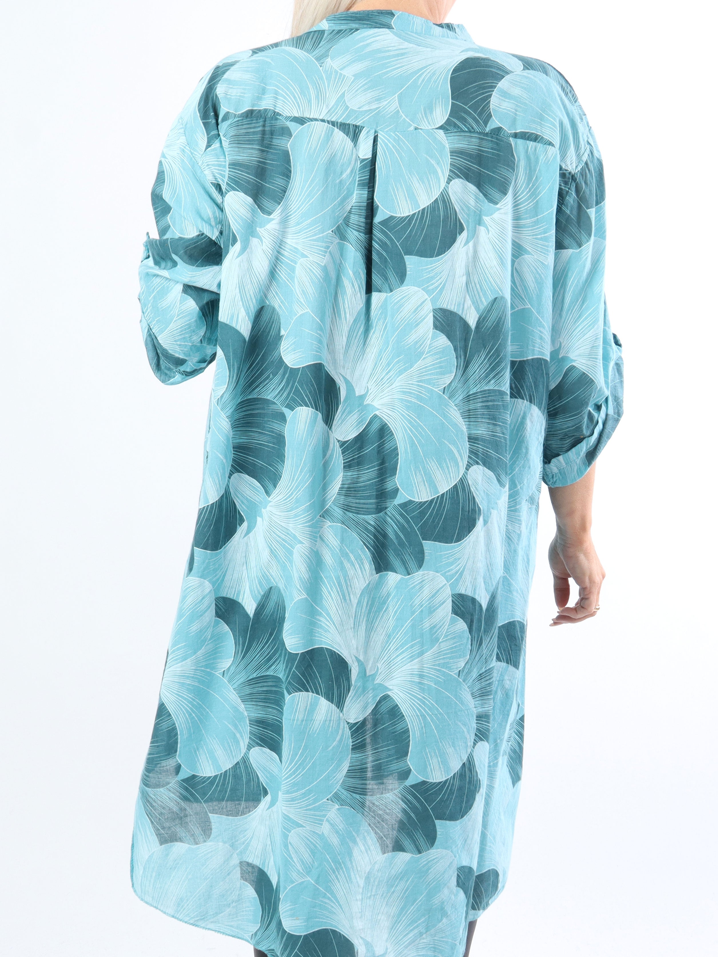 Silvana - Plus size skjorte i let mønstret stof