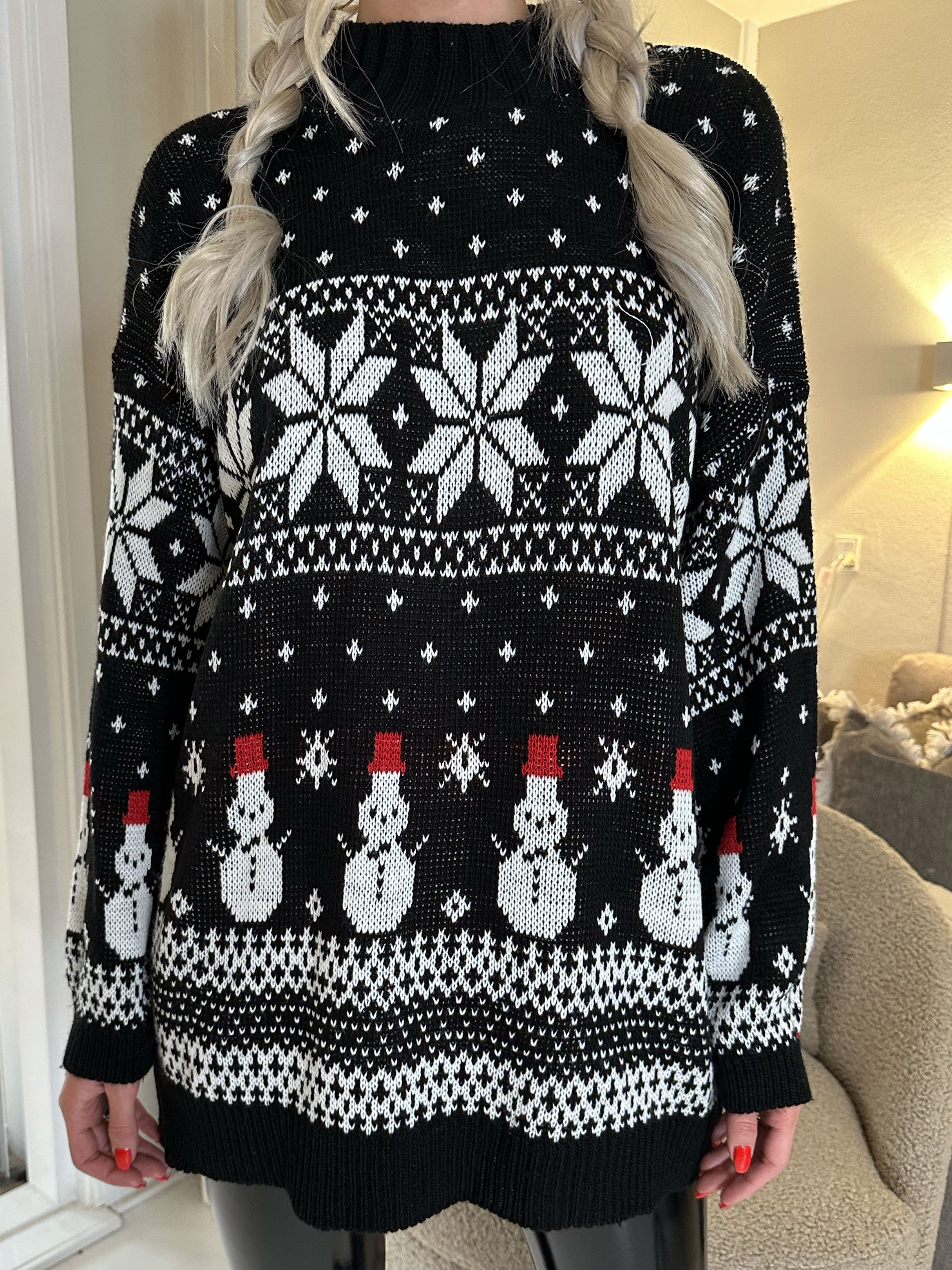 Snowman - Sød julestrik med snemænd