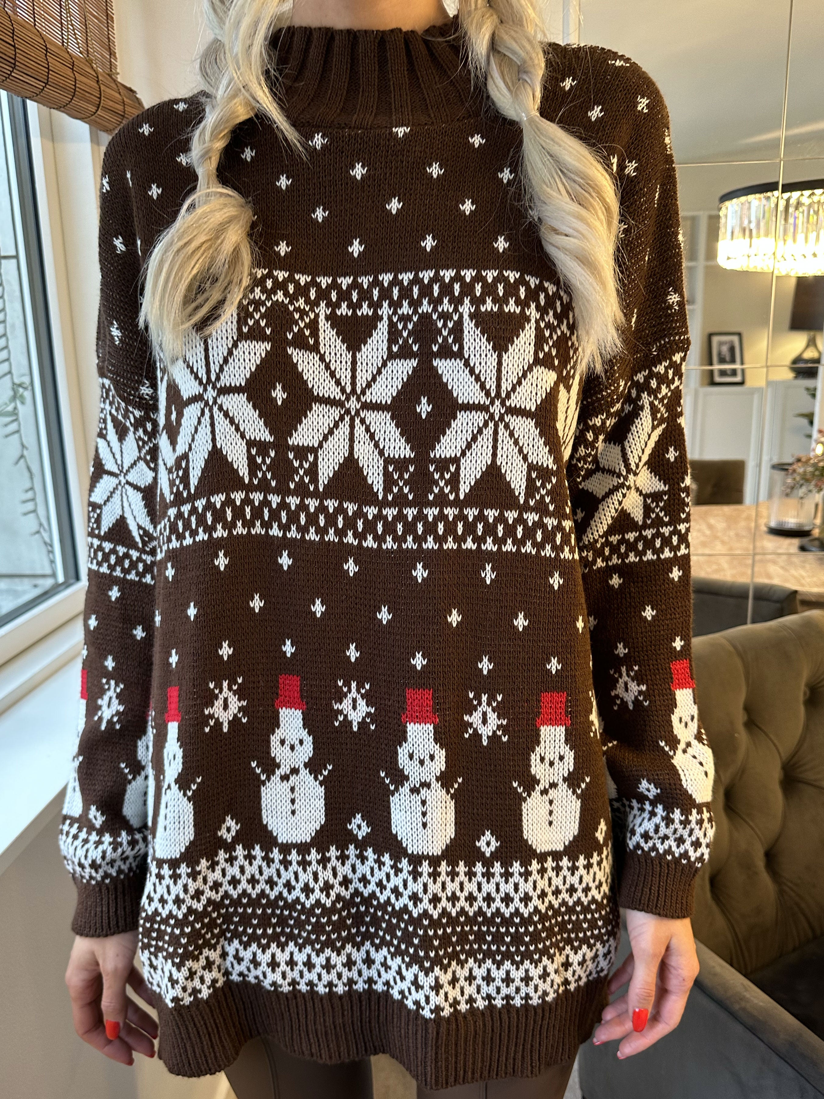 Snowman - Sød julestrik med snemænd