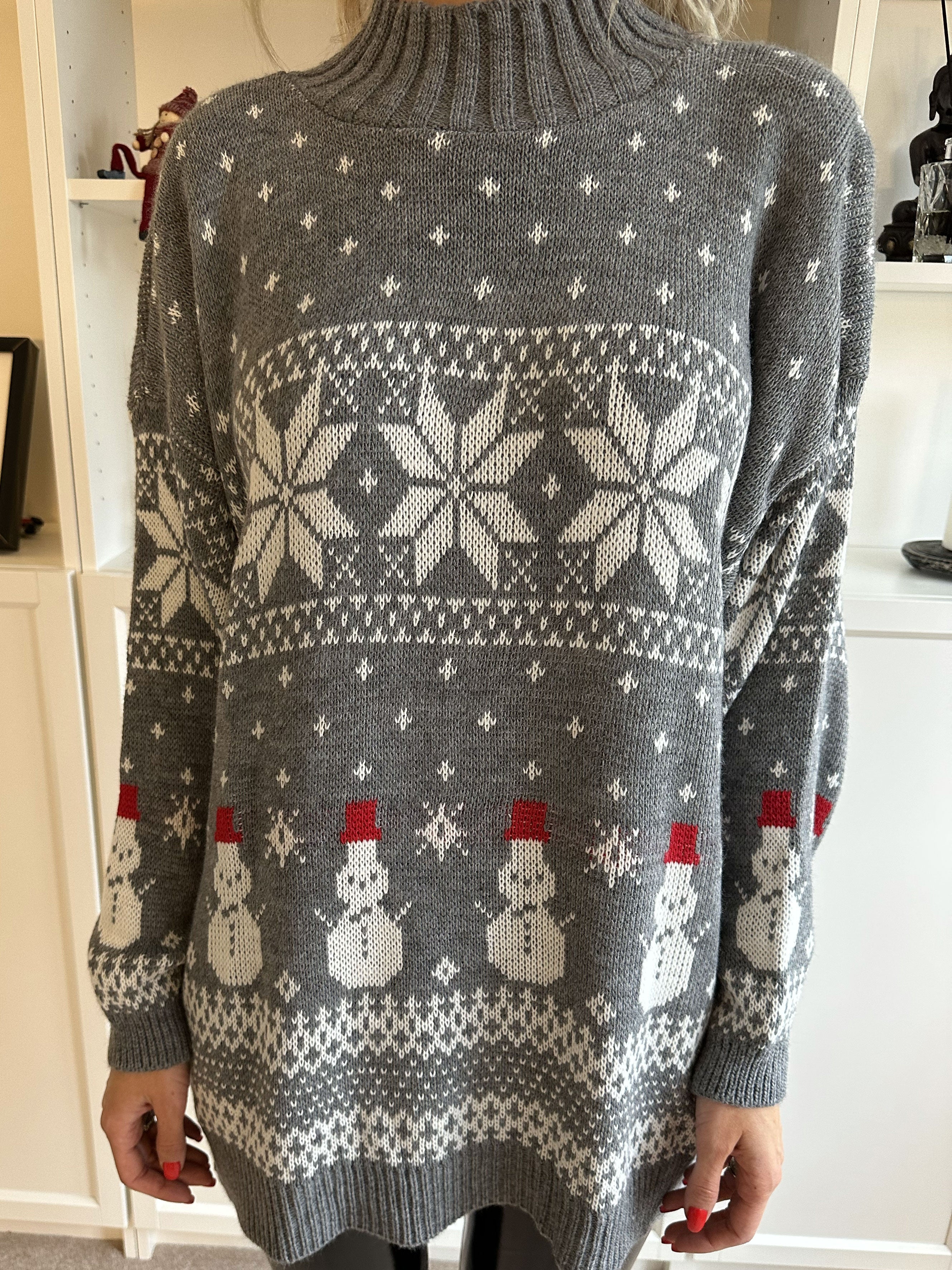 Snowman - Sød julestrik med snemænd