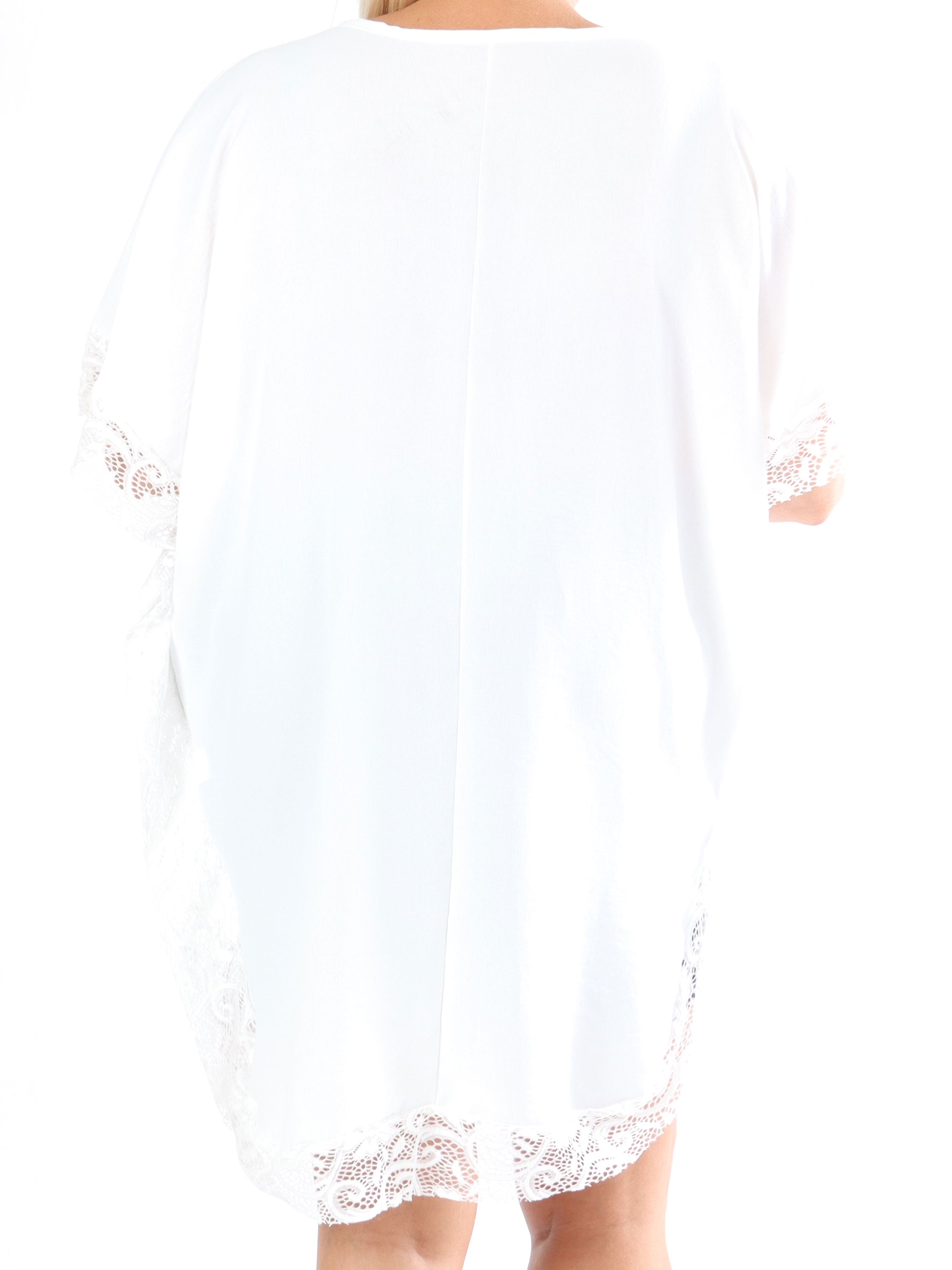 Sofie - Plus size tunika med blonder og lynlås