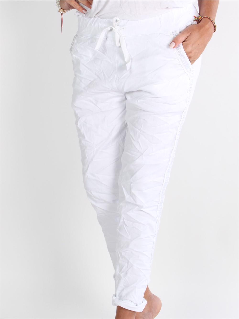 Sybille - Beigefarvet joggingbukser med sølvtråde