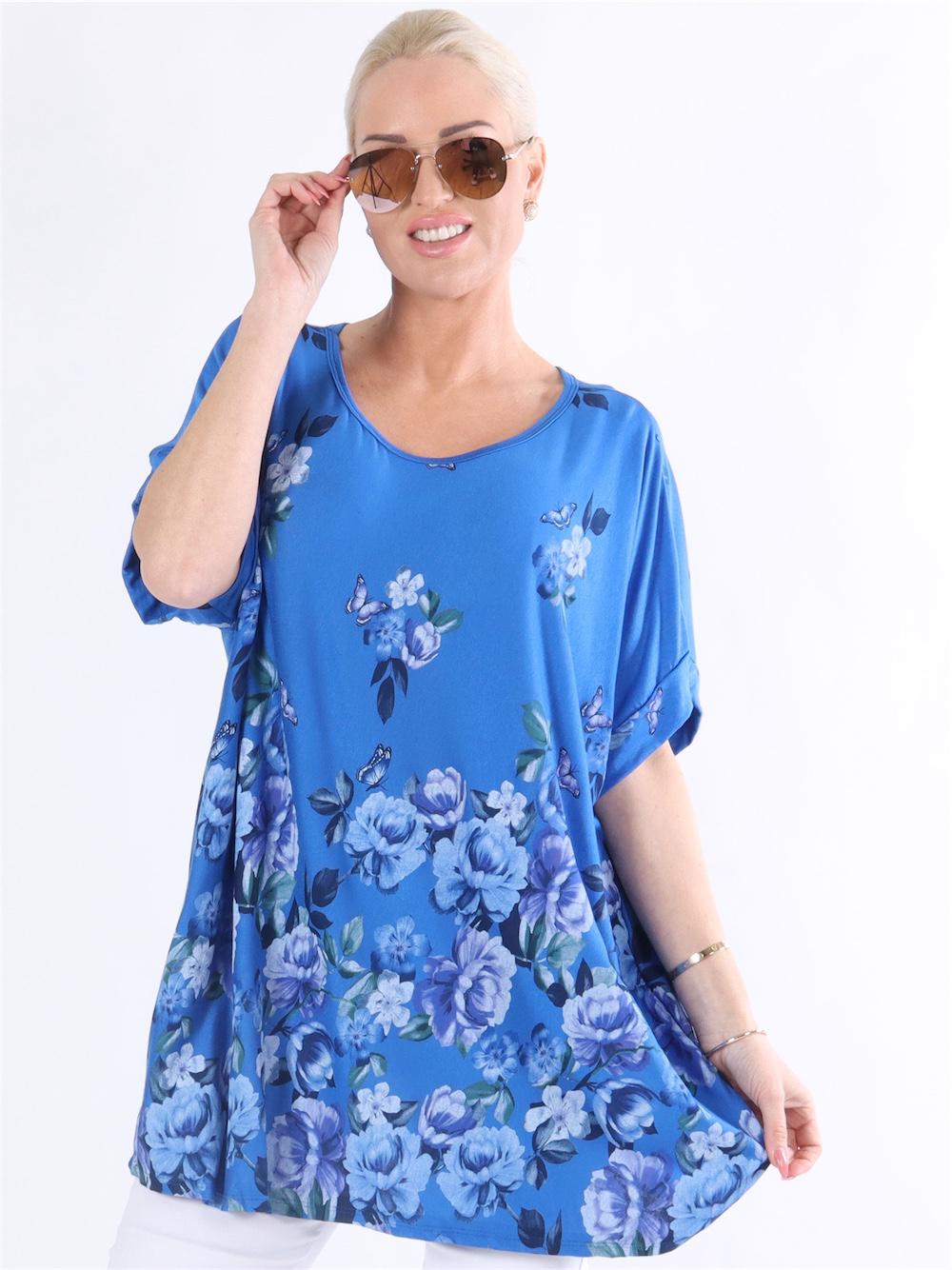 Tana -  Sort t-shirt med blomstermotiver