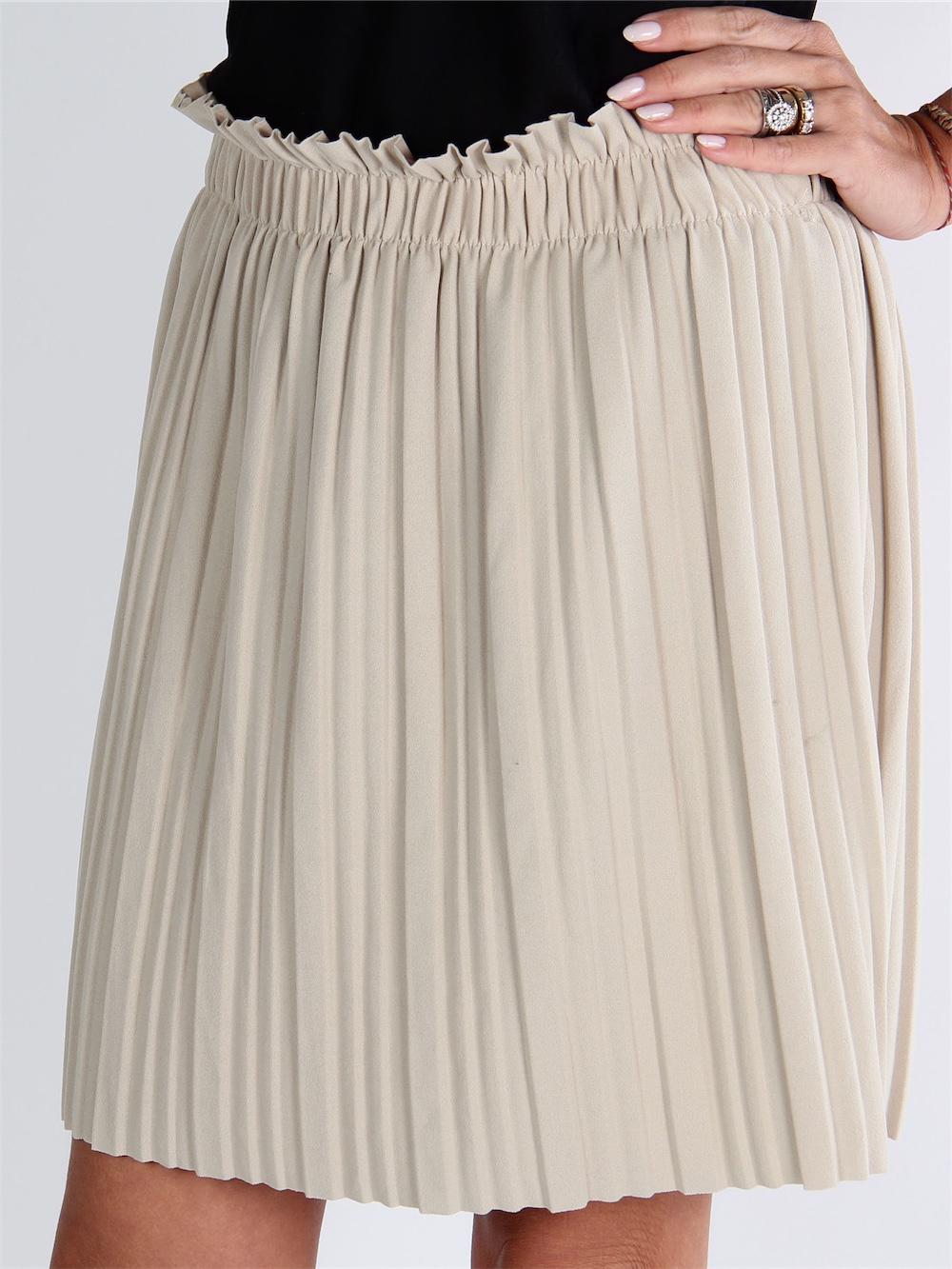 Tasja - Beigefarvet plisseret nederdel