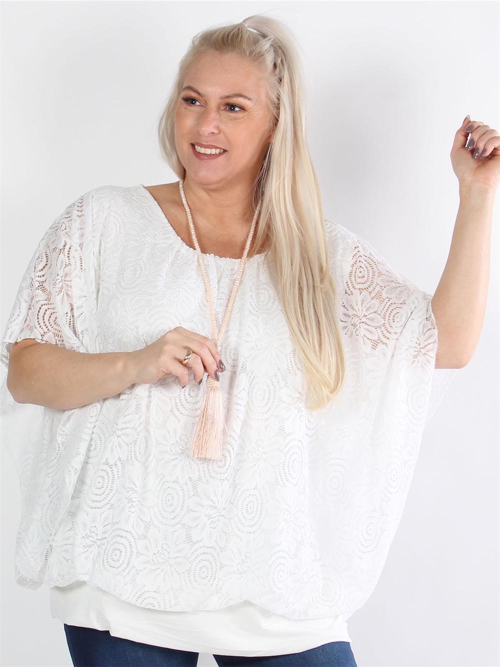 Tea Lace - Sort tætsiddende top med løst blondestof udover