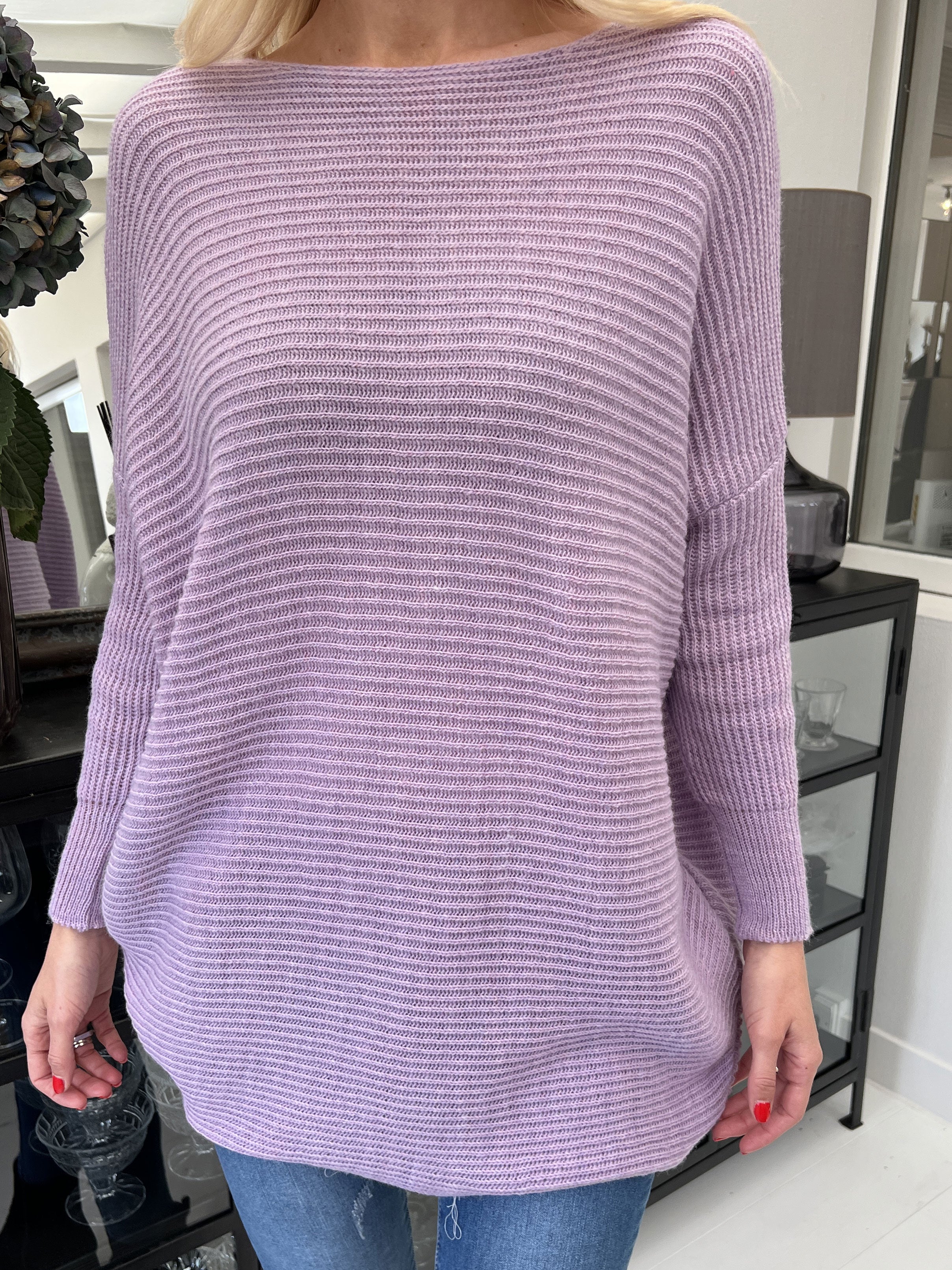 Teddy - Strikbluse med tætsiddende ærmer