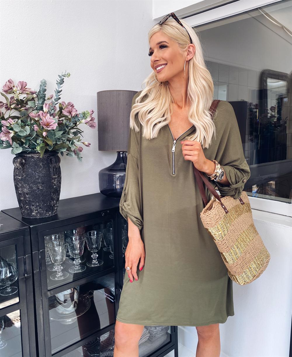 Timian - Blød tunikakjole med lynlås