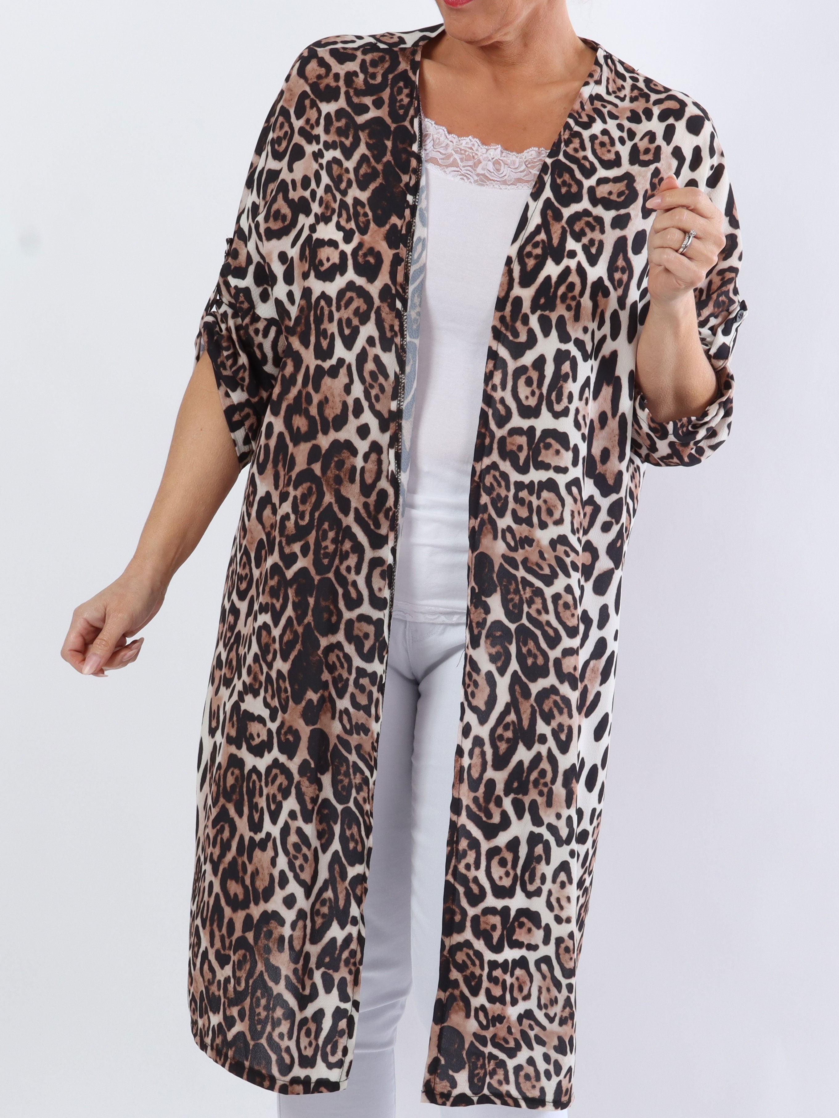 Vanesa Animal Kimono - Sød plus size kimono med dyreprint