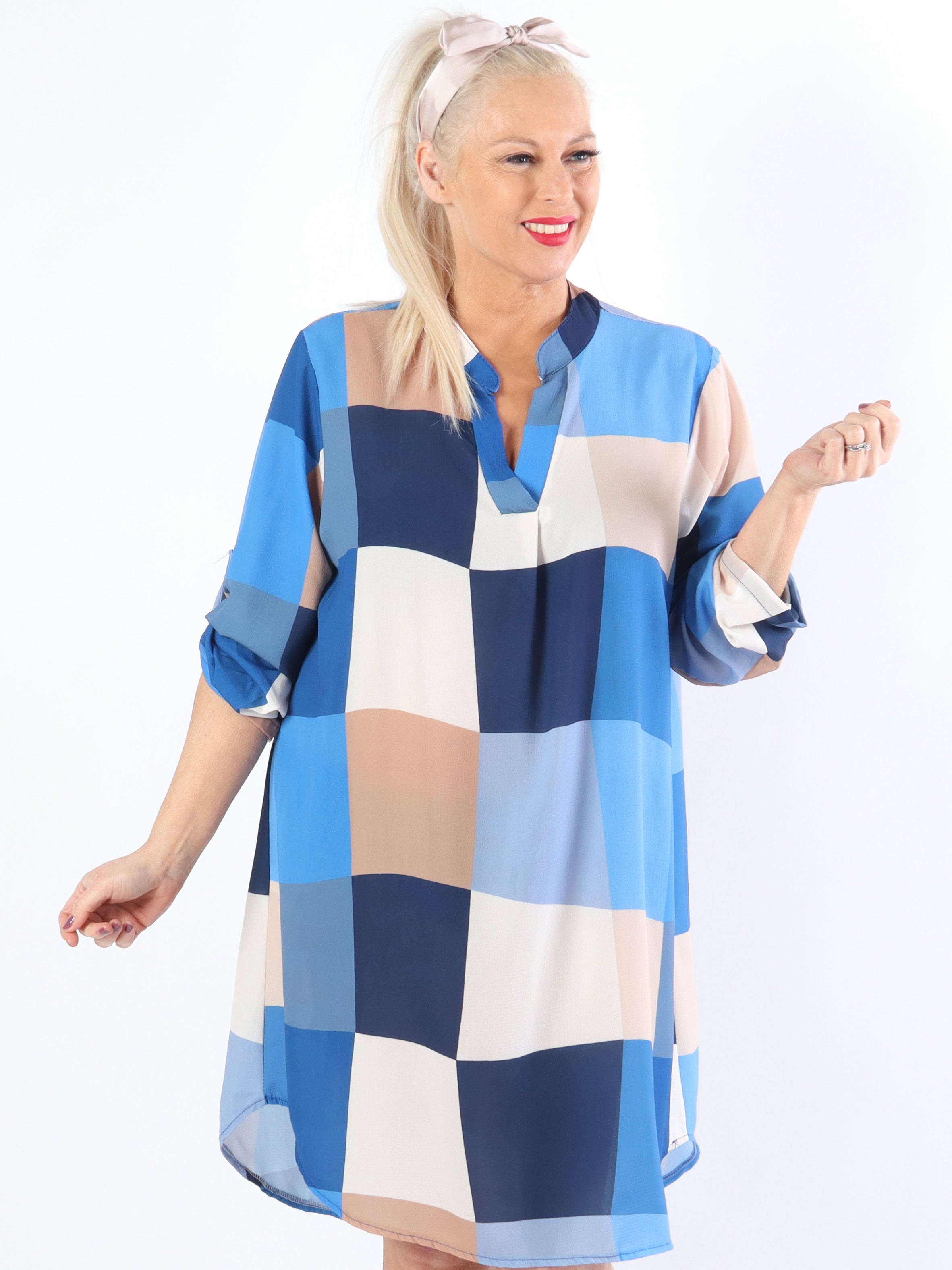 Vanesa Dress Check - Let og luftig plus size kjole