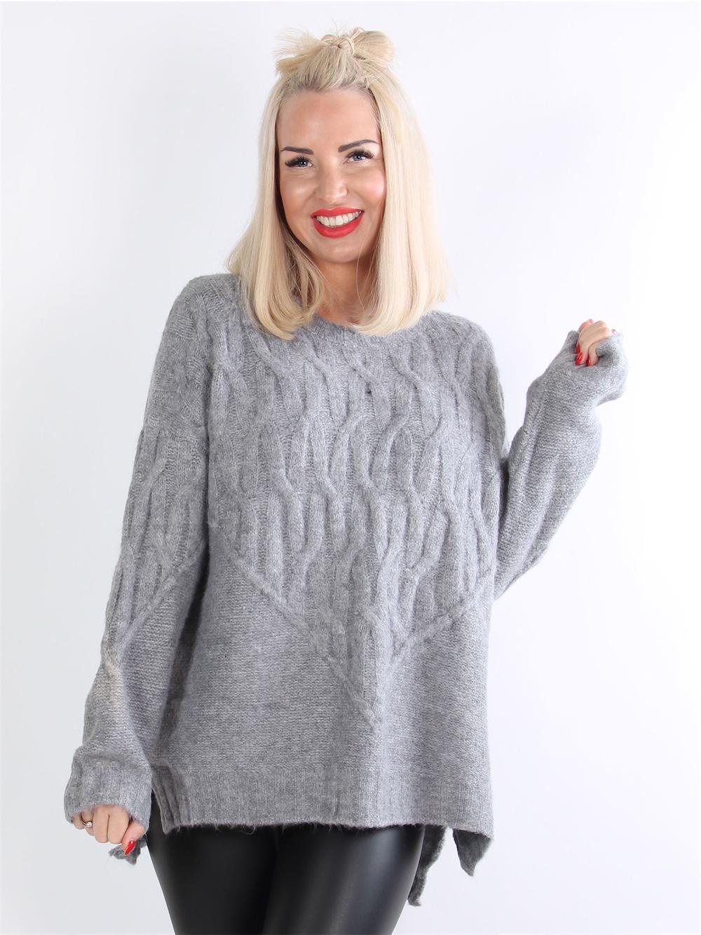 Vania - Sort striktrøje med mønster i strikken