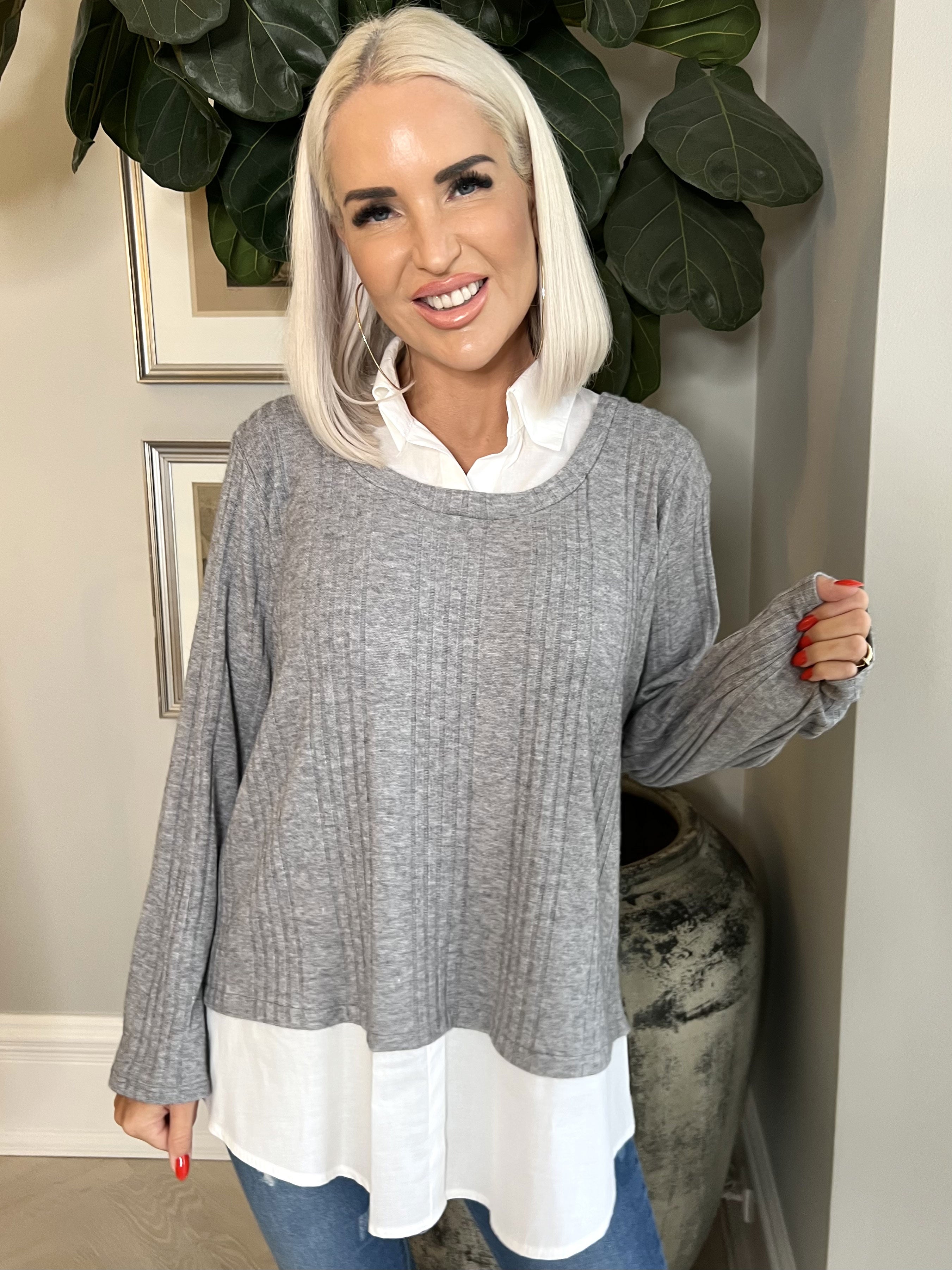 Vegin - Fin bluse med snyde skjorte