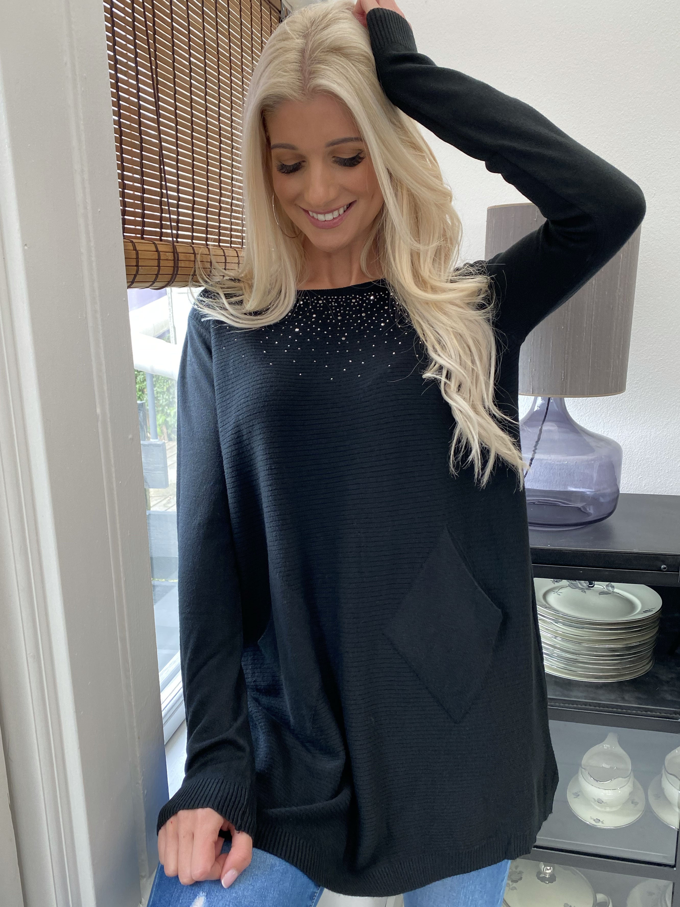 Vendela - Meget blød strikbluse med similisten