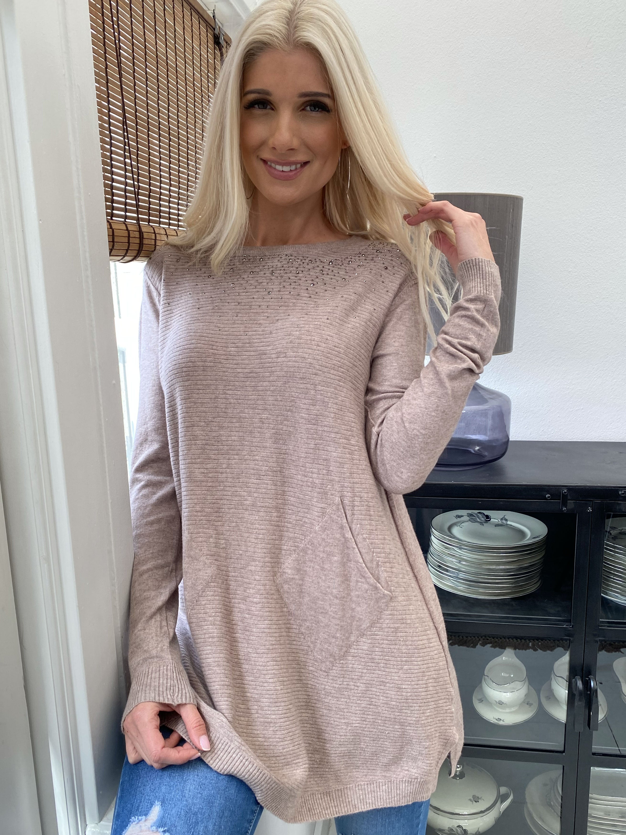 Vendela - Meget blød strikbluse med similisten