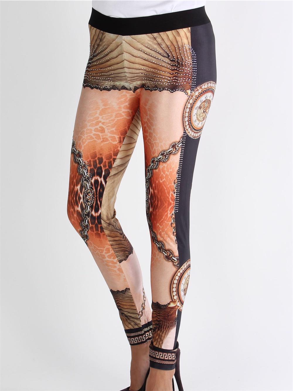 Viga - Mønstret leggings i ferskenfarvet nuancer med similisten