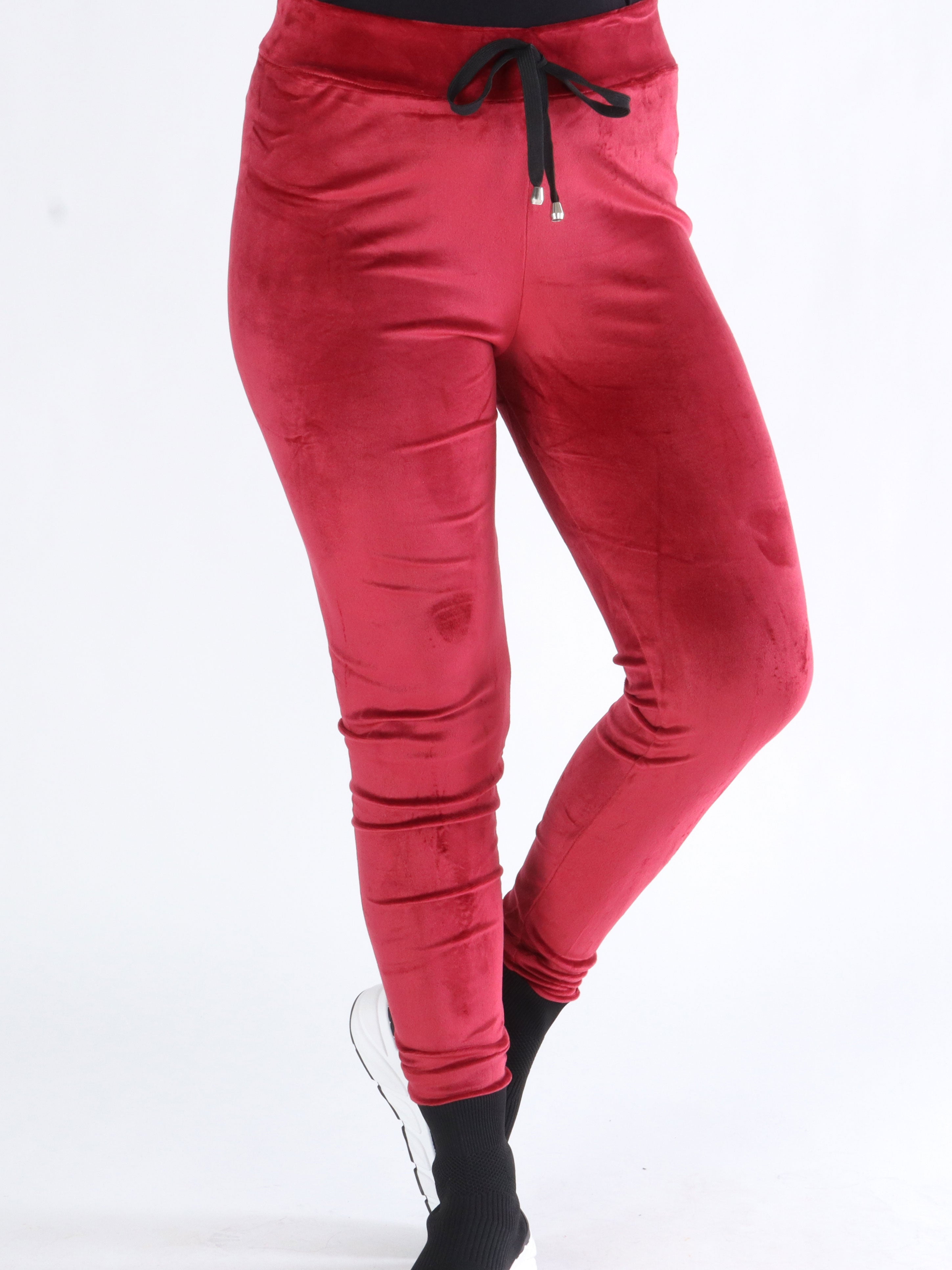 Viola - Bordeaux røde velour joggingbukser