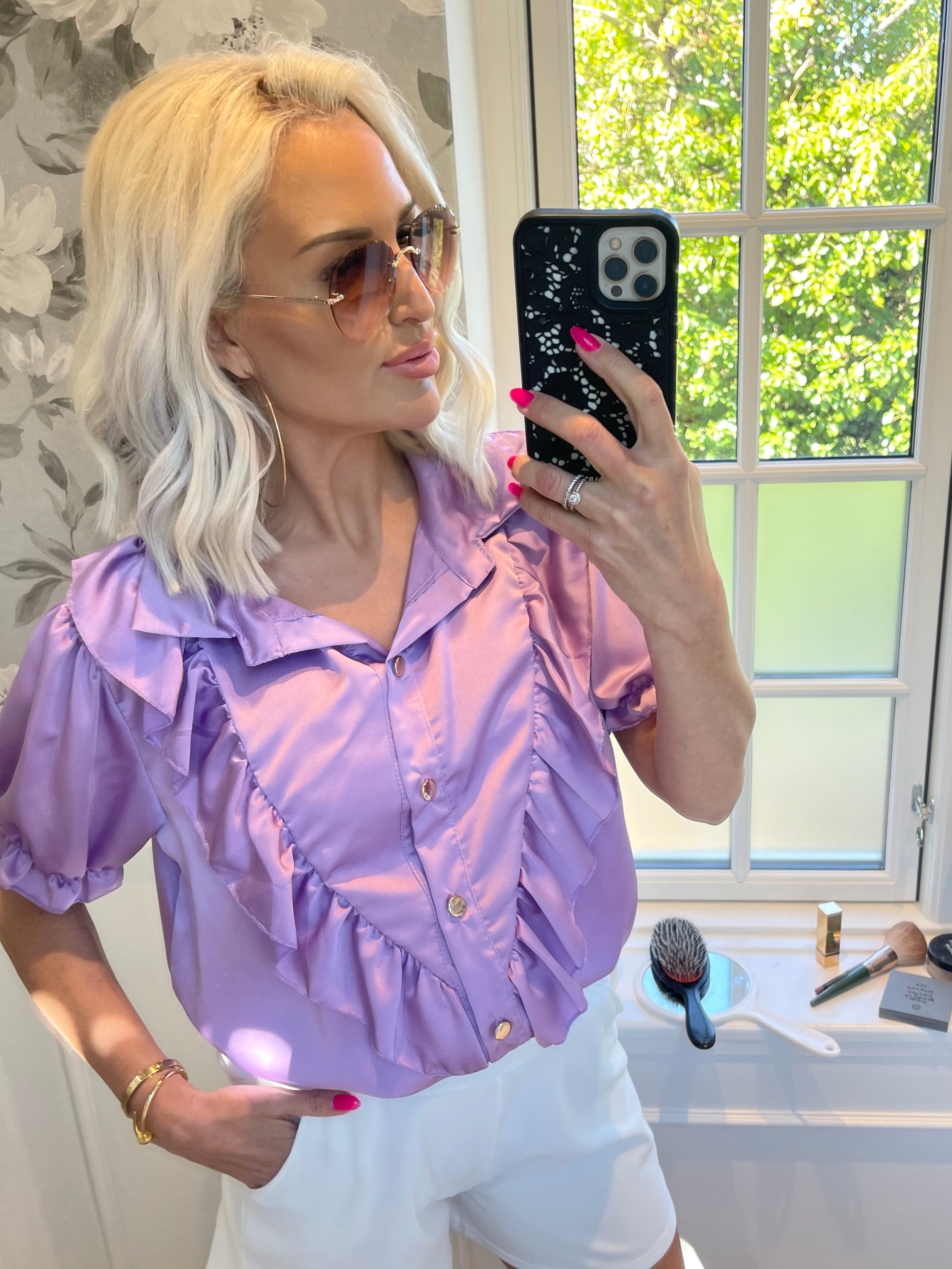 Viola - Bløde elastiske shorts med guldspænde