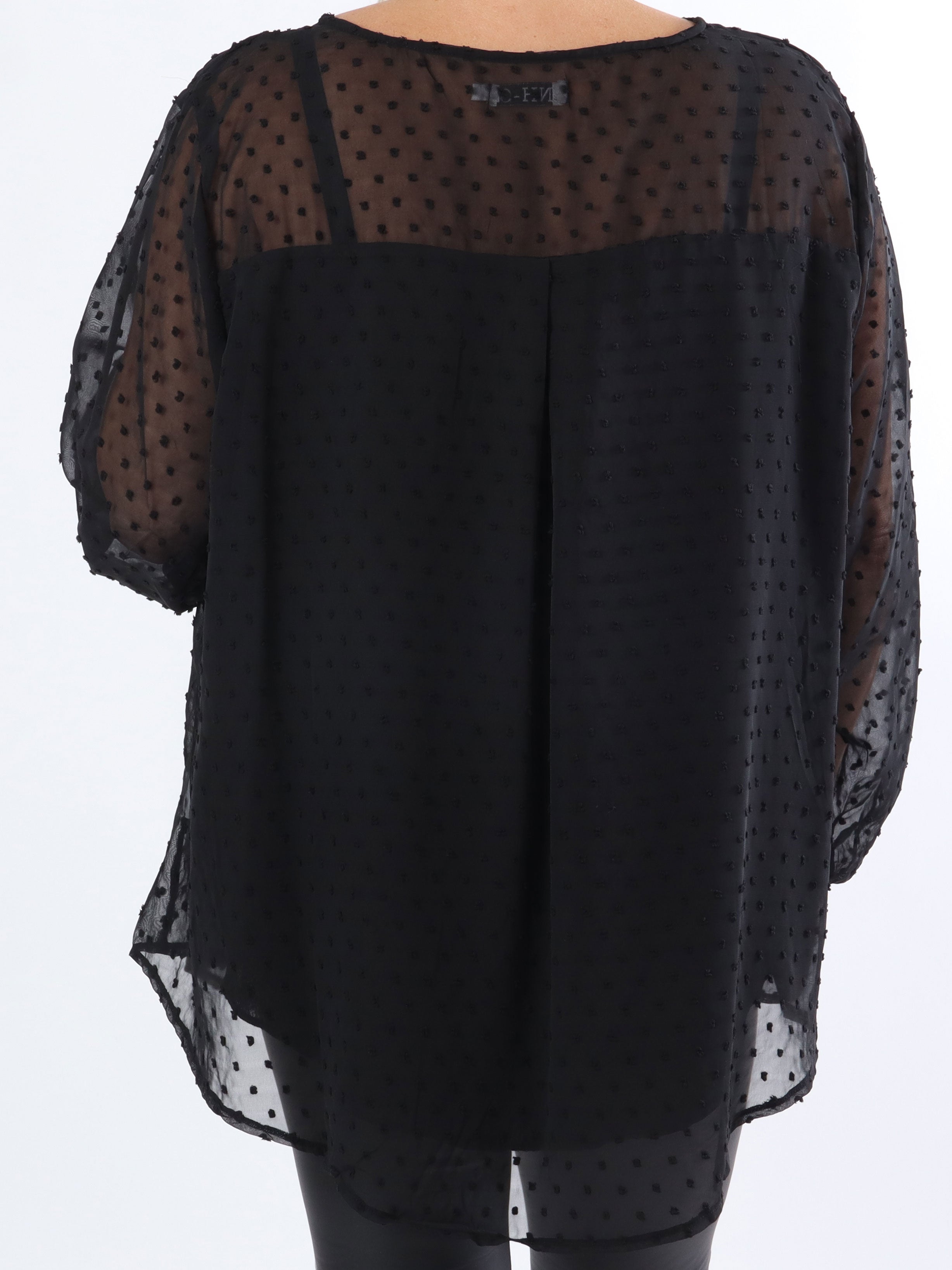 Vittoria - Sød tunika med broderinger og prikket stof